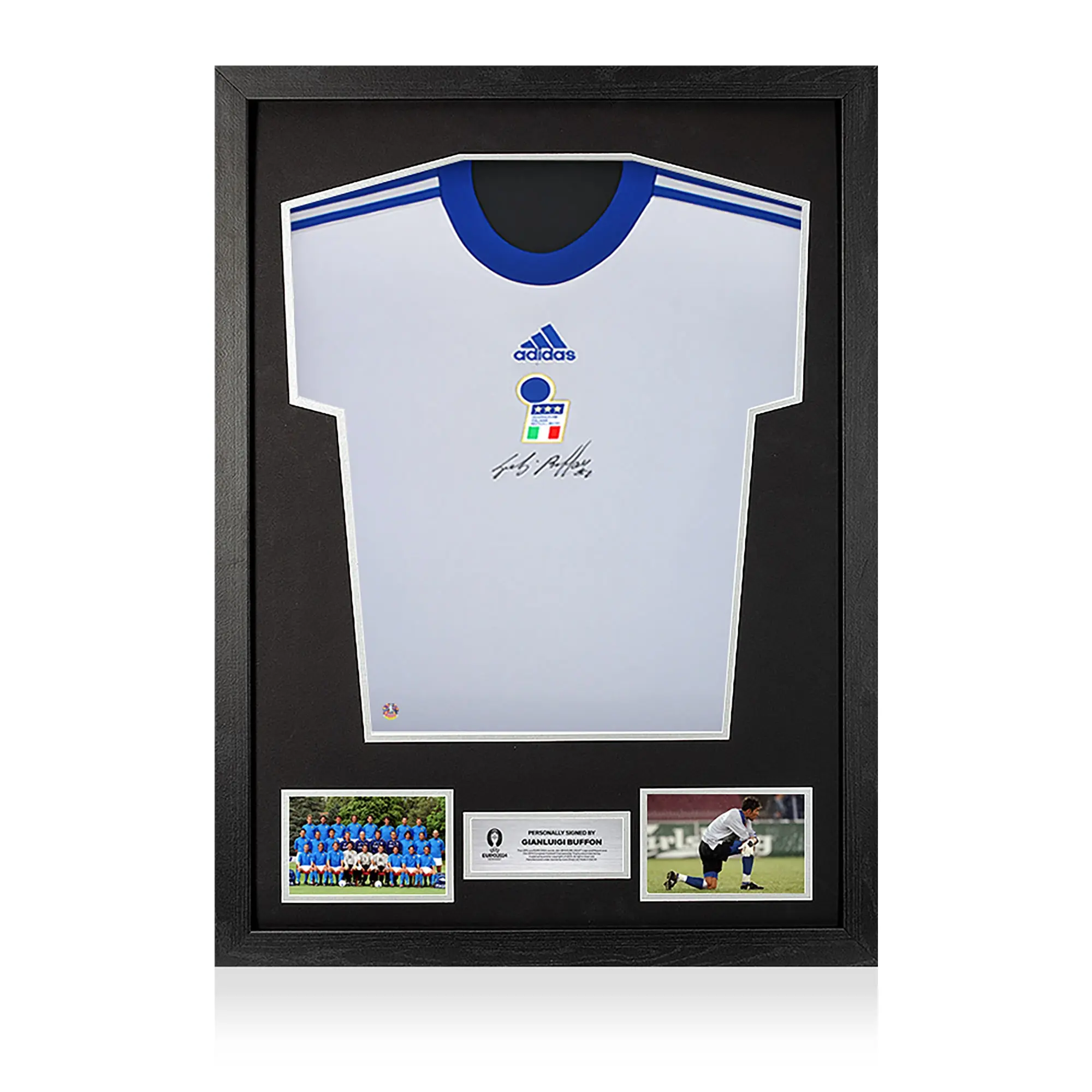 Icons UEFA 2024 Gianluigi Buffon Front Signed and Framed Italy Icon Goalkeeper Shirt