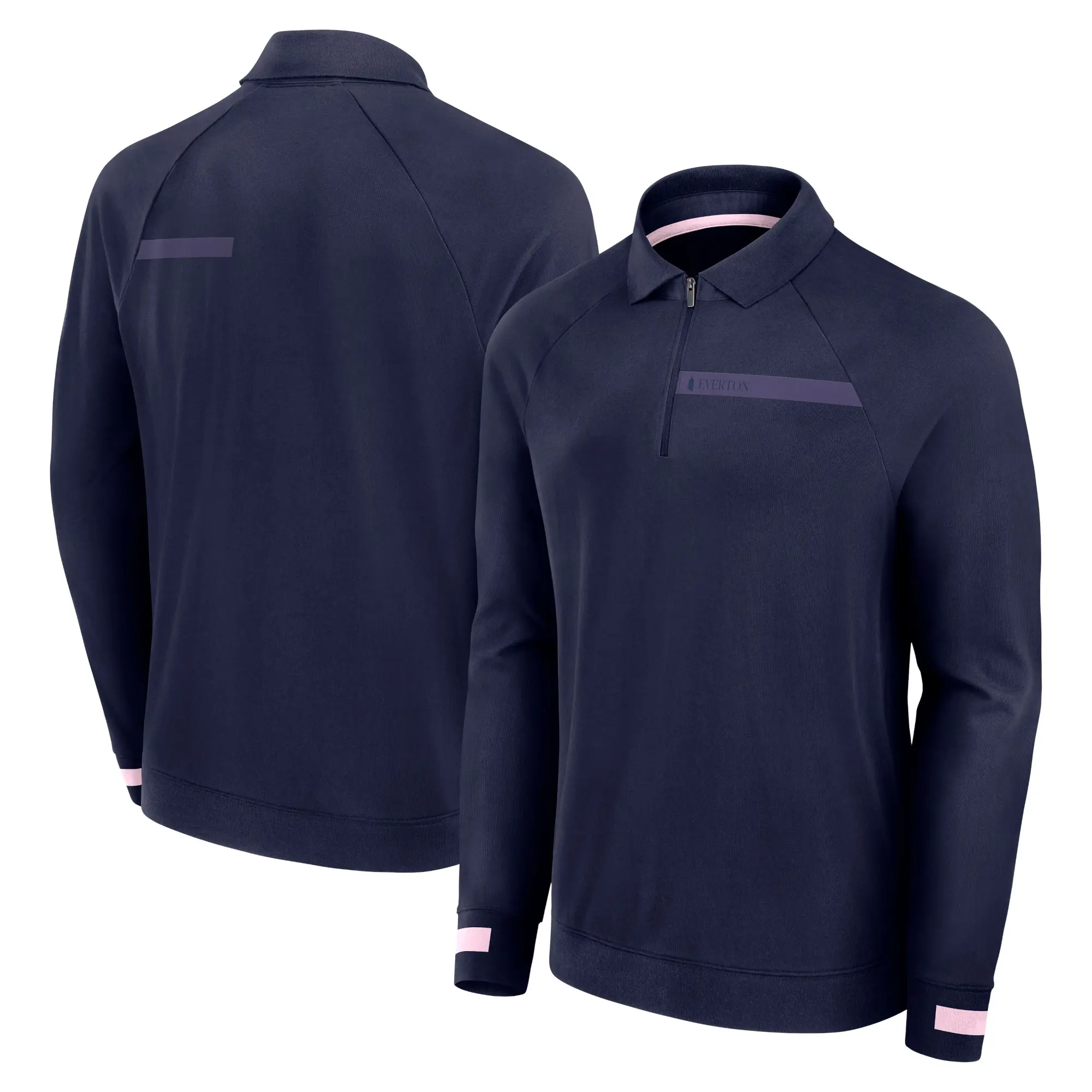 Fanatics Unlabeled Everton Iconic Long Sleeve Polo - Navy - Mens