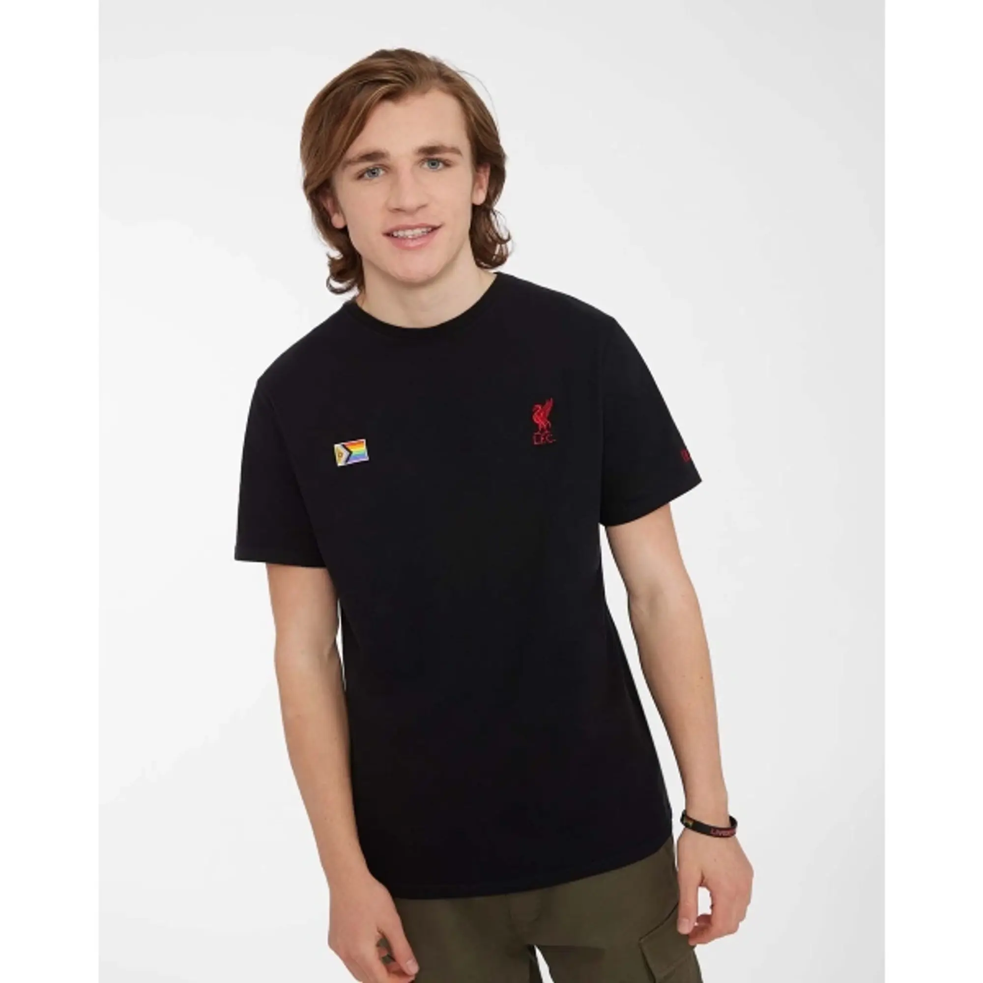 Liverpool FC LFC Adult Pride Flag Tee Black