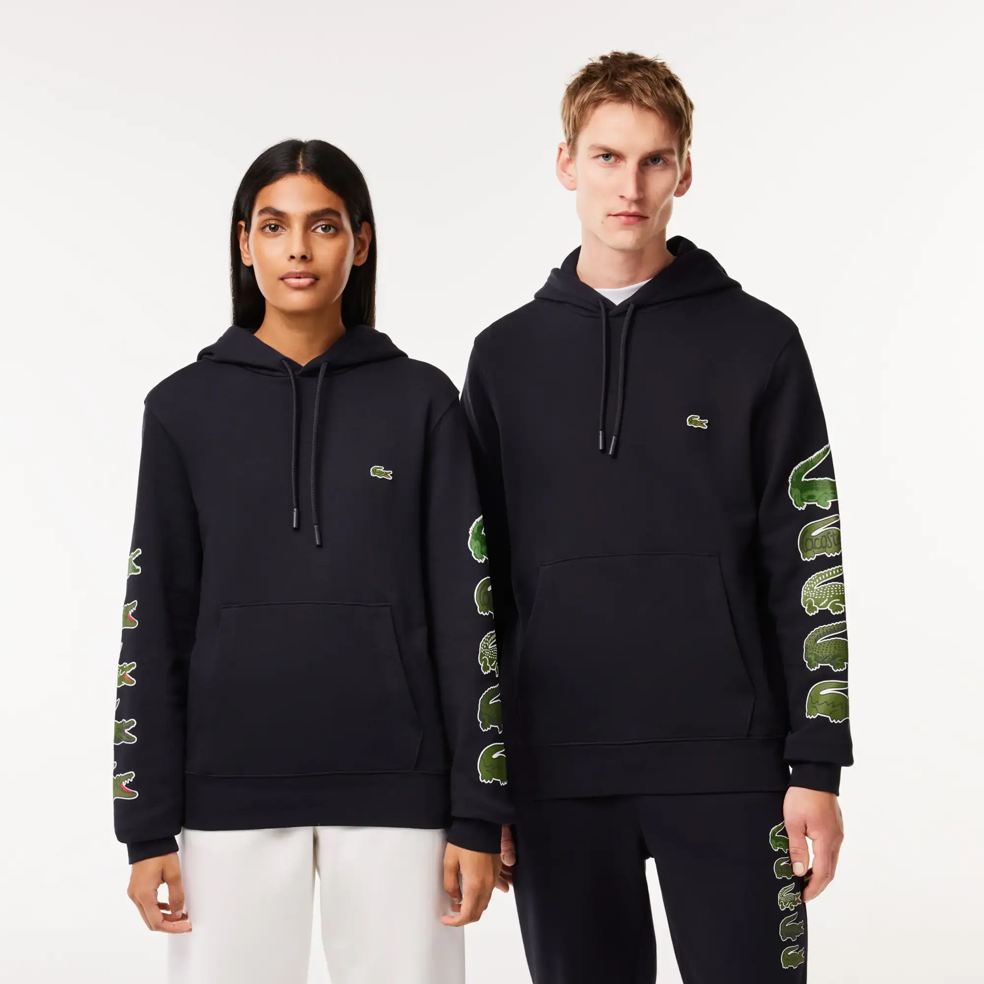 Lacoste Crocodile Print Hoodie - Blue
