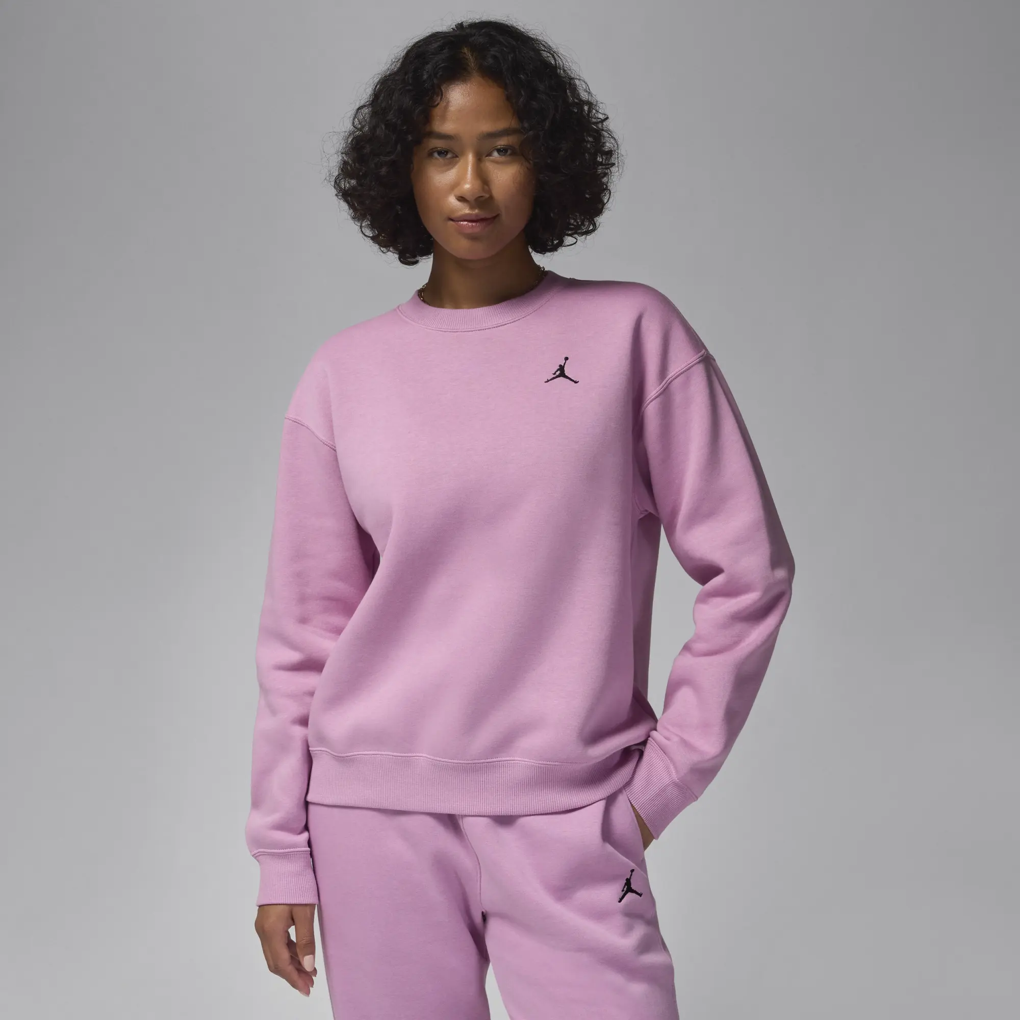 Nike Jordan Brooklyn Fleece Women's Crew-Neck Sweatshirt - Purple - Cotton/Polyester