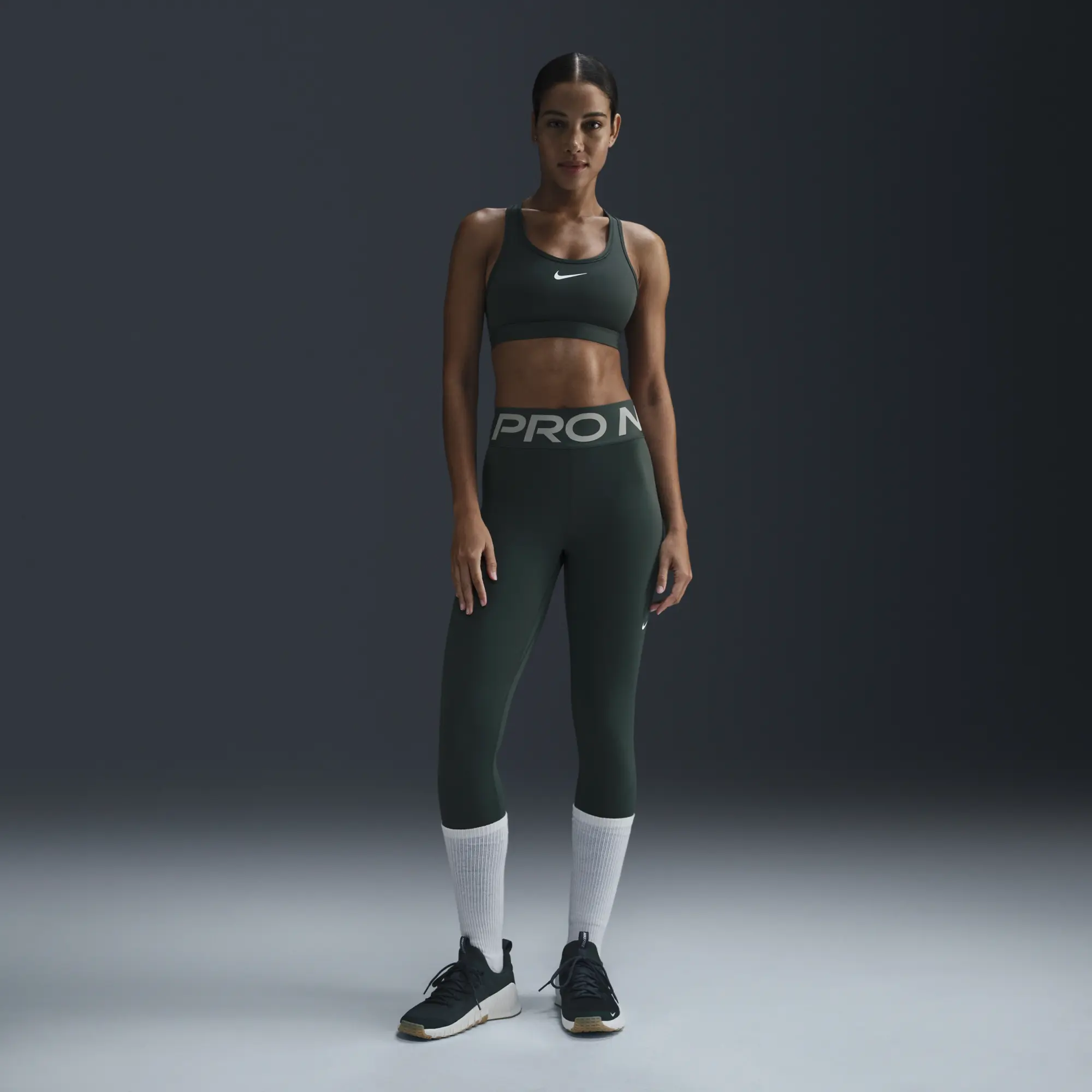 Nike Pro Training Sculpt High Waisted Leggings In Green