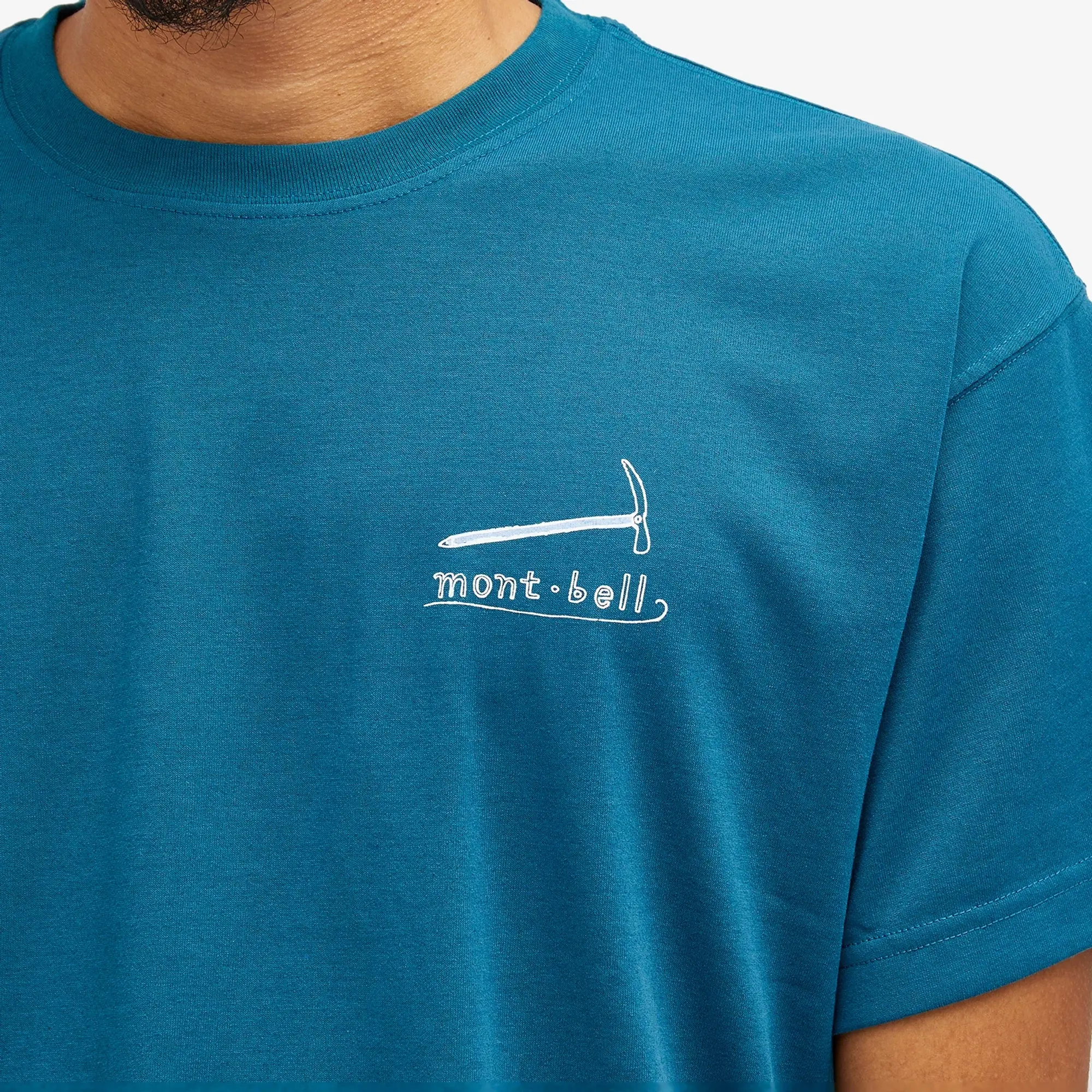 Montbell Men's Mountain Gear T-Shirt Blue Green