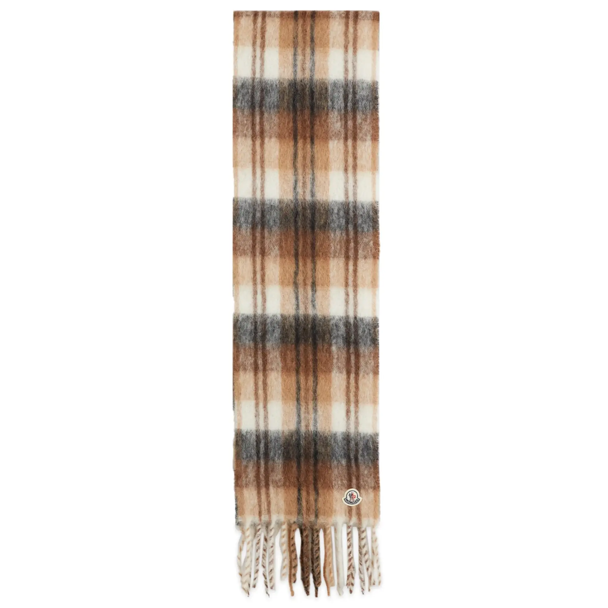 Moncler Men's Tartan Scarf Brown