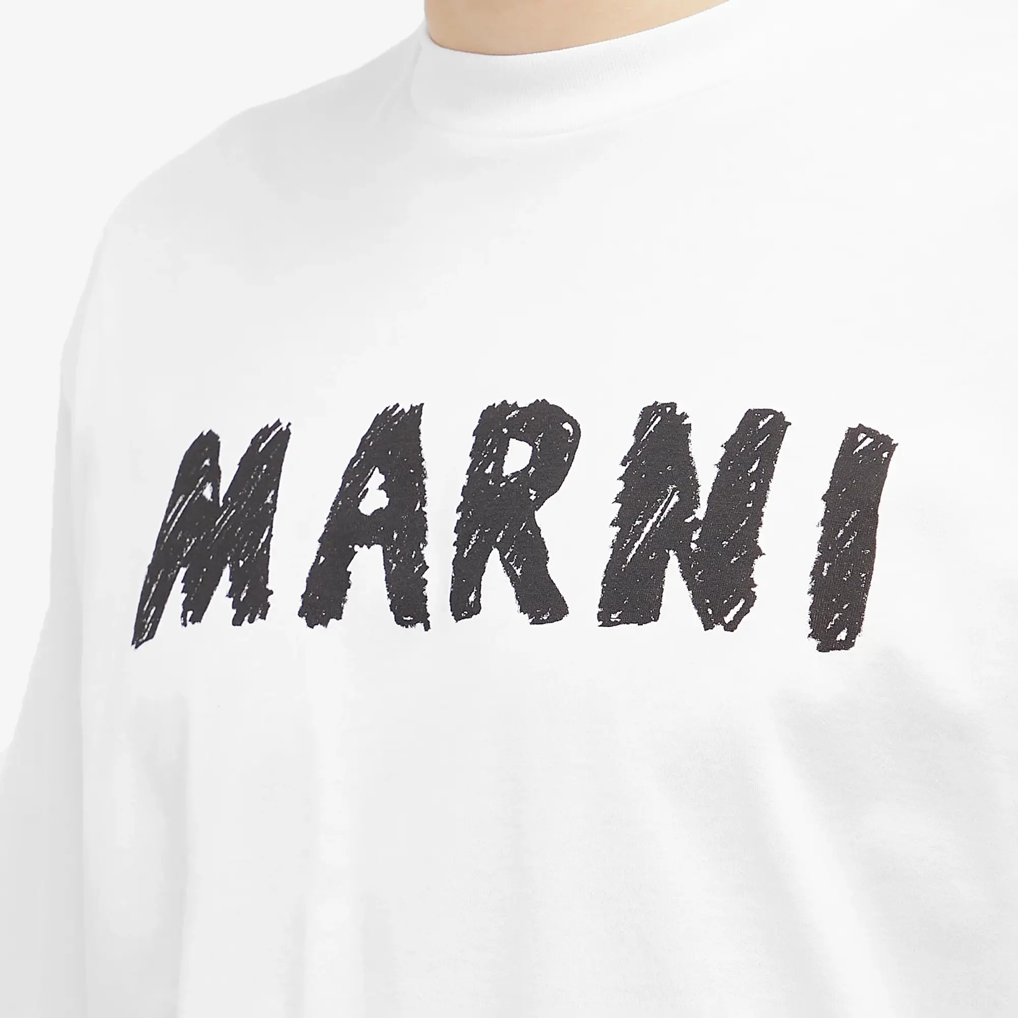 Marni Men's Scribble Logo T-Shirt Lily White