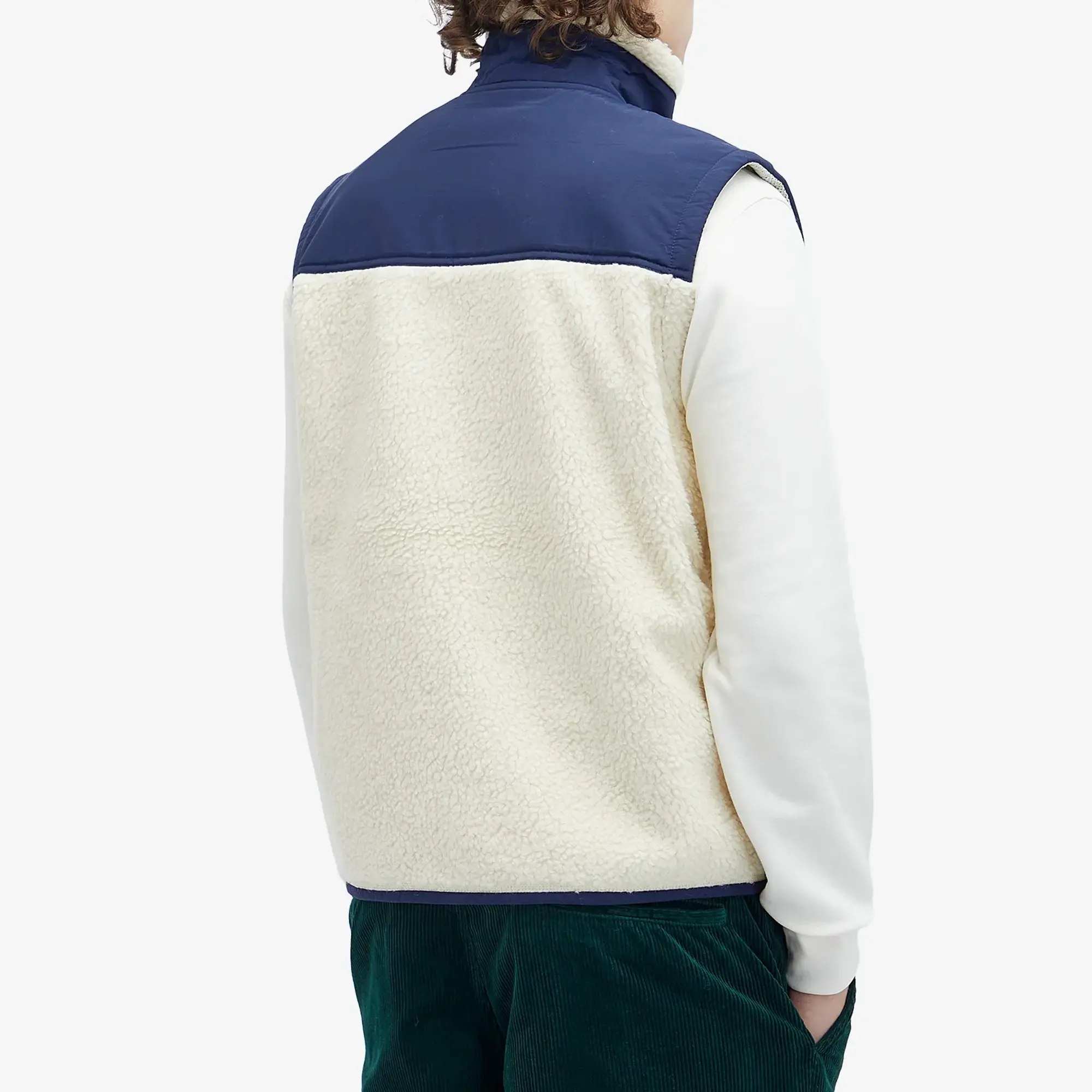 Polo Ralph Lauren Men's Zip Through Panel Gilet Winter Cream/Newport Navy