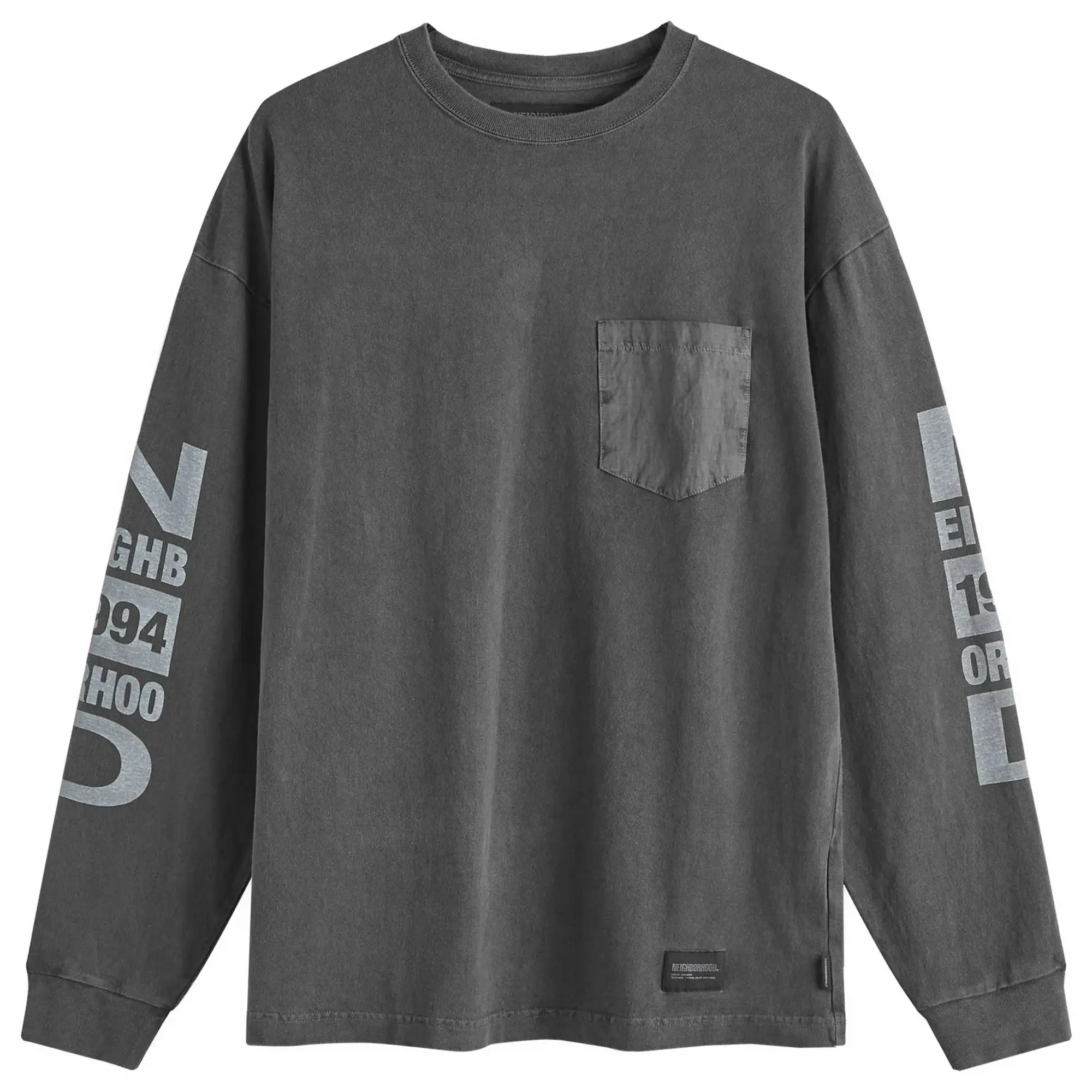 Neighborhood Men's Pigment Dyed Long Sleeve T-Shirt Black