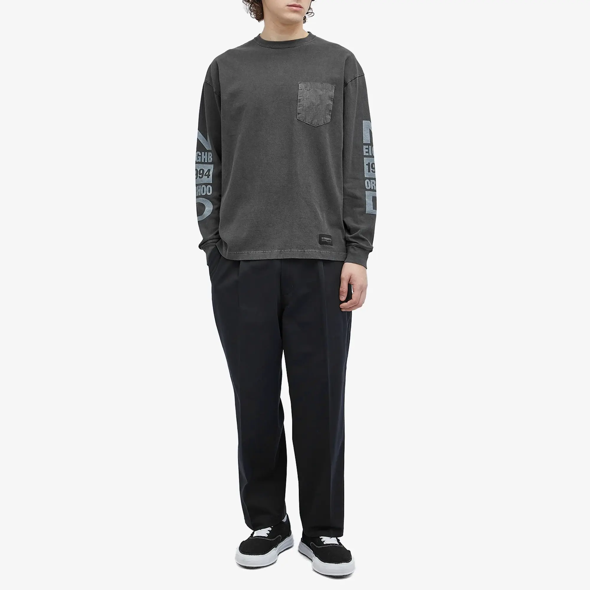 Neighborhood Men's Pigment Dyed Long Sleeve T-Shirt Black
