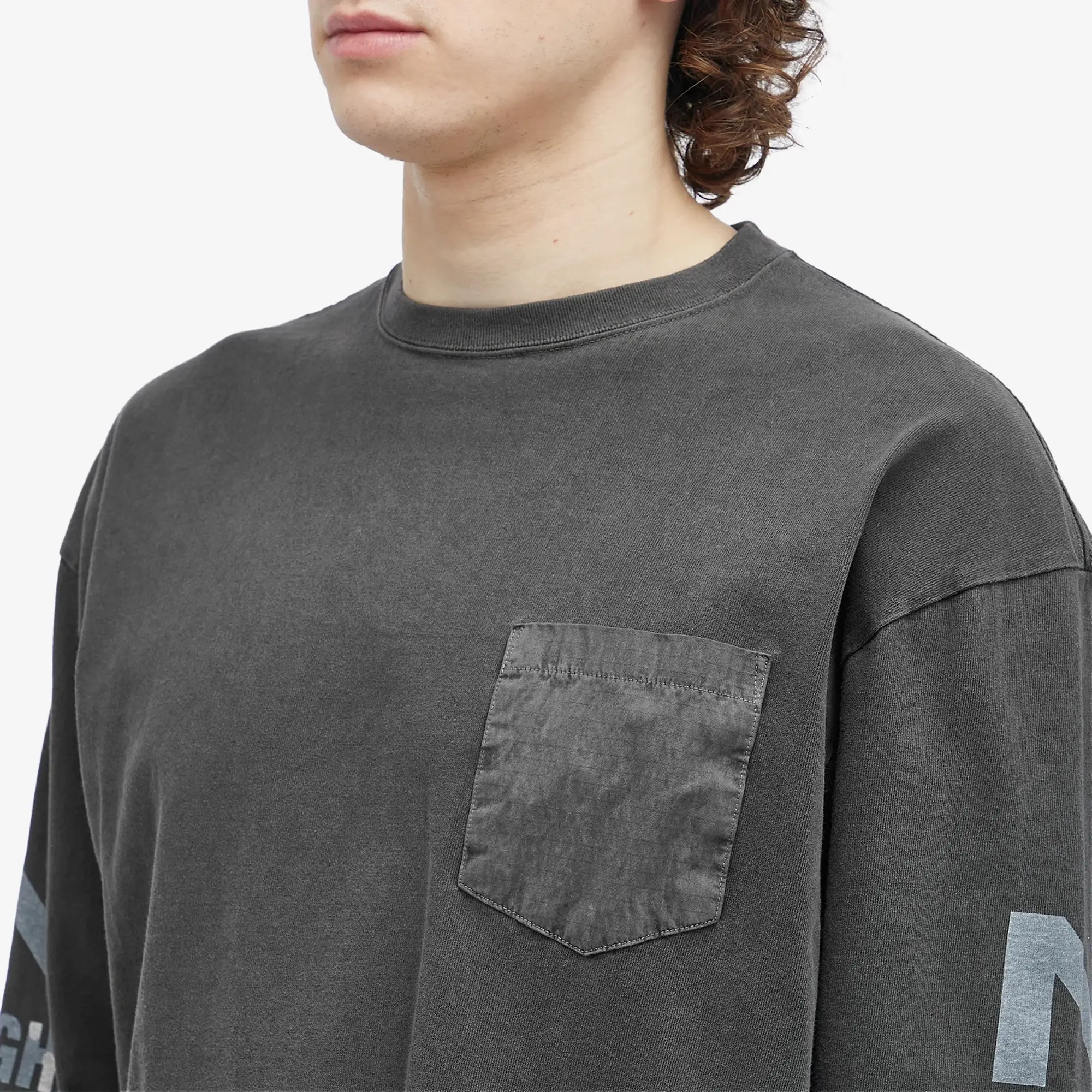 Neighborhood Men's Pigment Dyed Long Sleeve T-Shirt Black