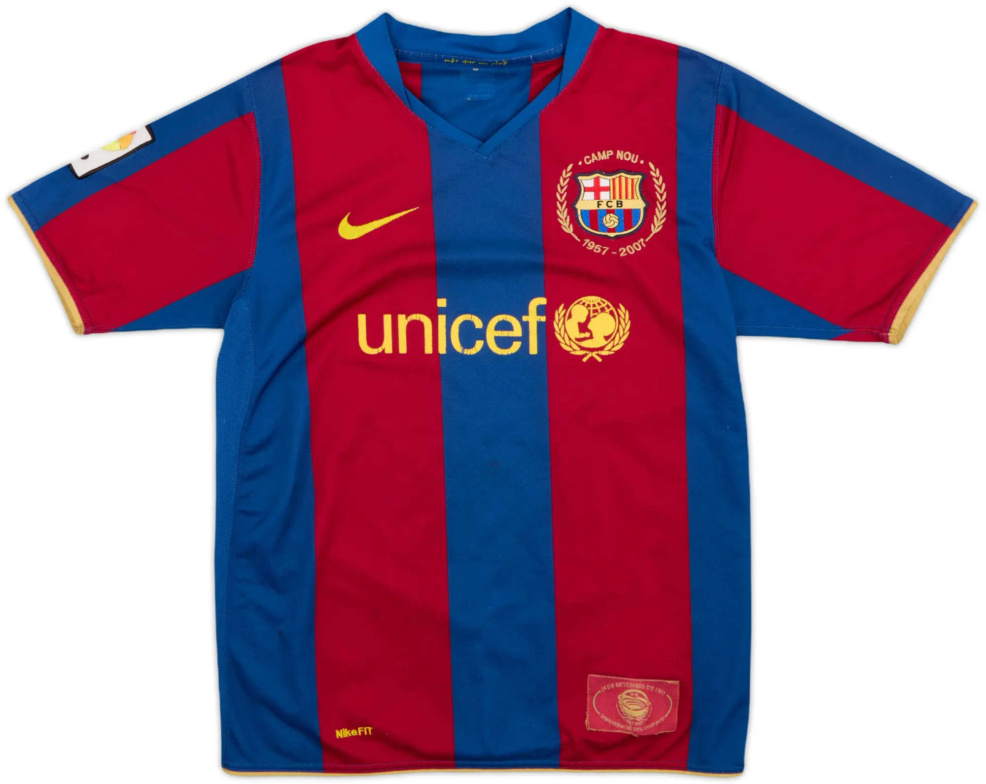 Nike 2007-08 Barcelona Home Shirt - 9/10 - (XL.Boys)
