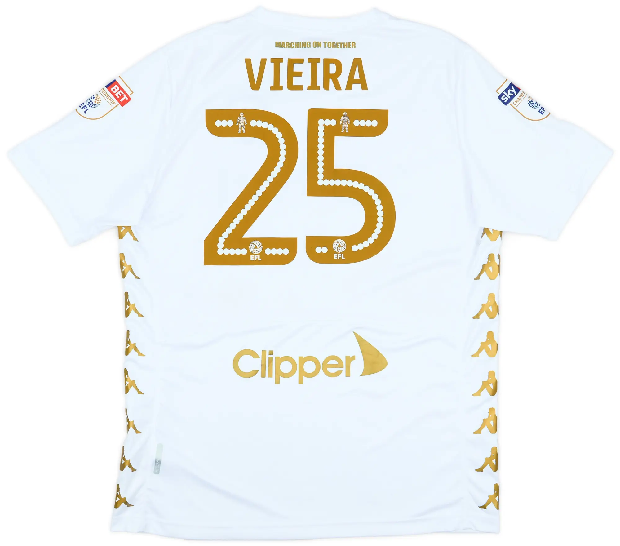 Kappa 2017-18 Leeds United Home Shirt Viera #25 - 8/10 - (XL)