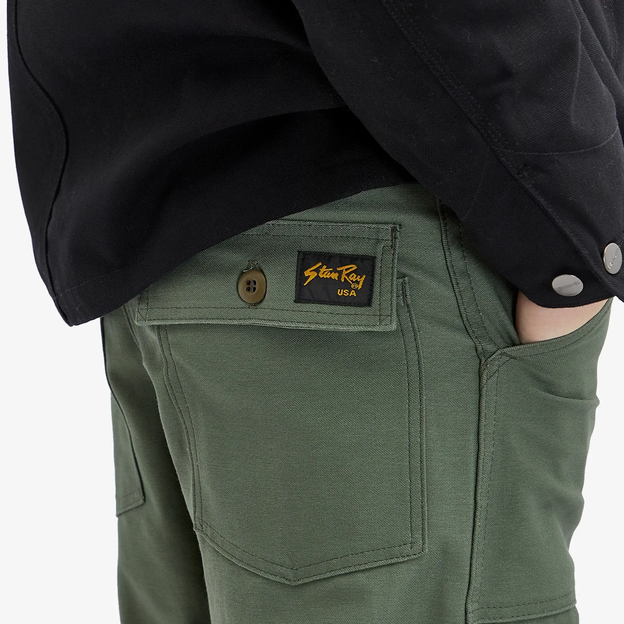 Stan Ray Men's Loose Fit 4 Pocket Fatigue Pants Olive Sateen