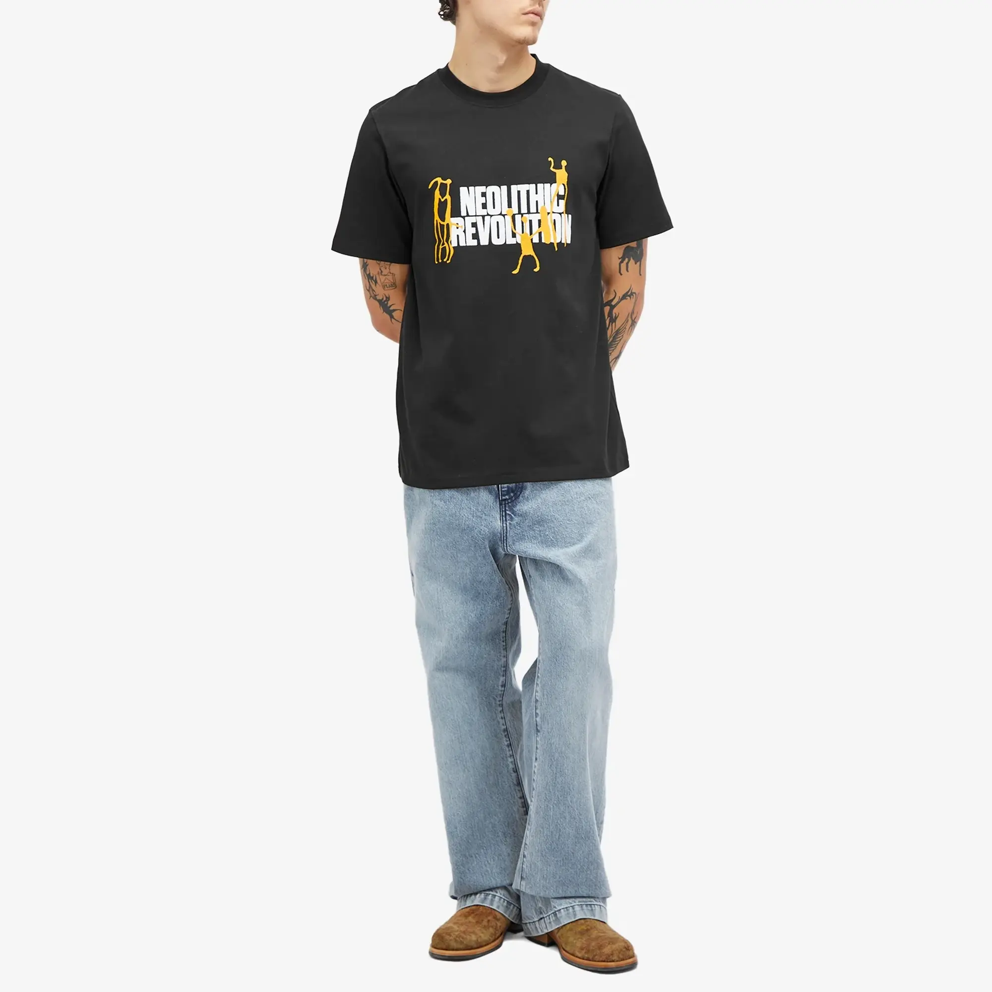 Wood Wood Men's Bobby Neolithic T-Shirt Black