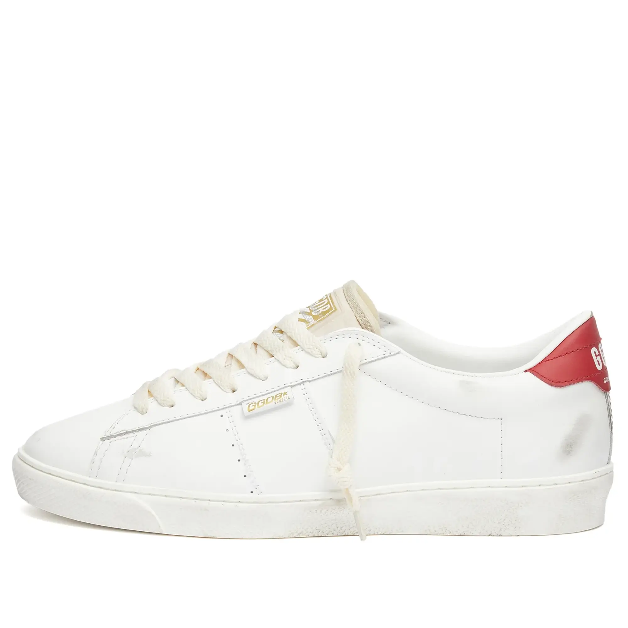 Golden Goose Men's Matchstar Leather Sneaker White/Red