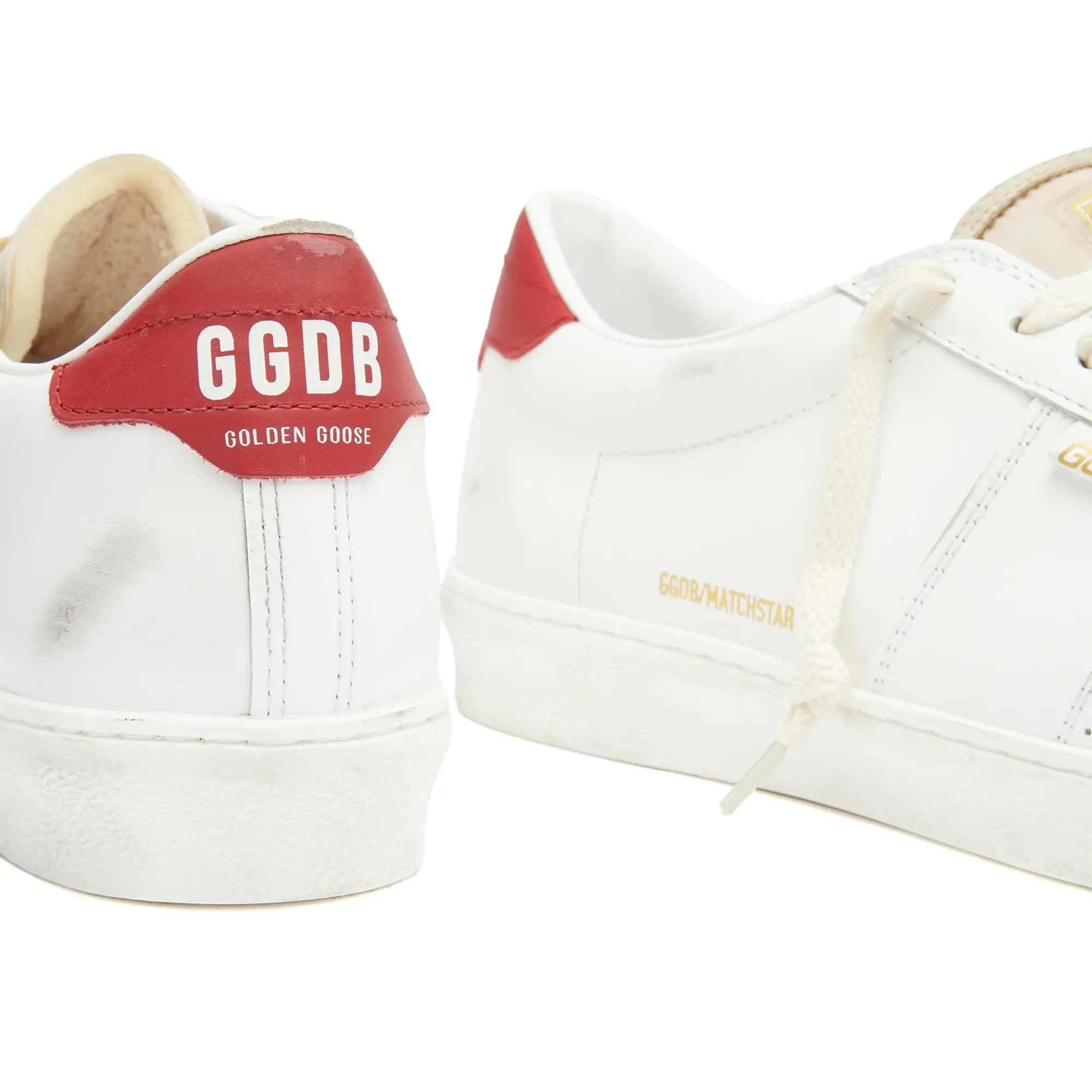 Golden Goose Men's Matchstar Leather Sneaker White/Red