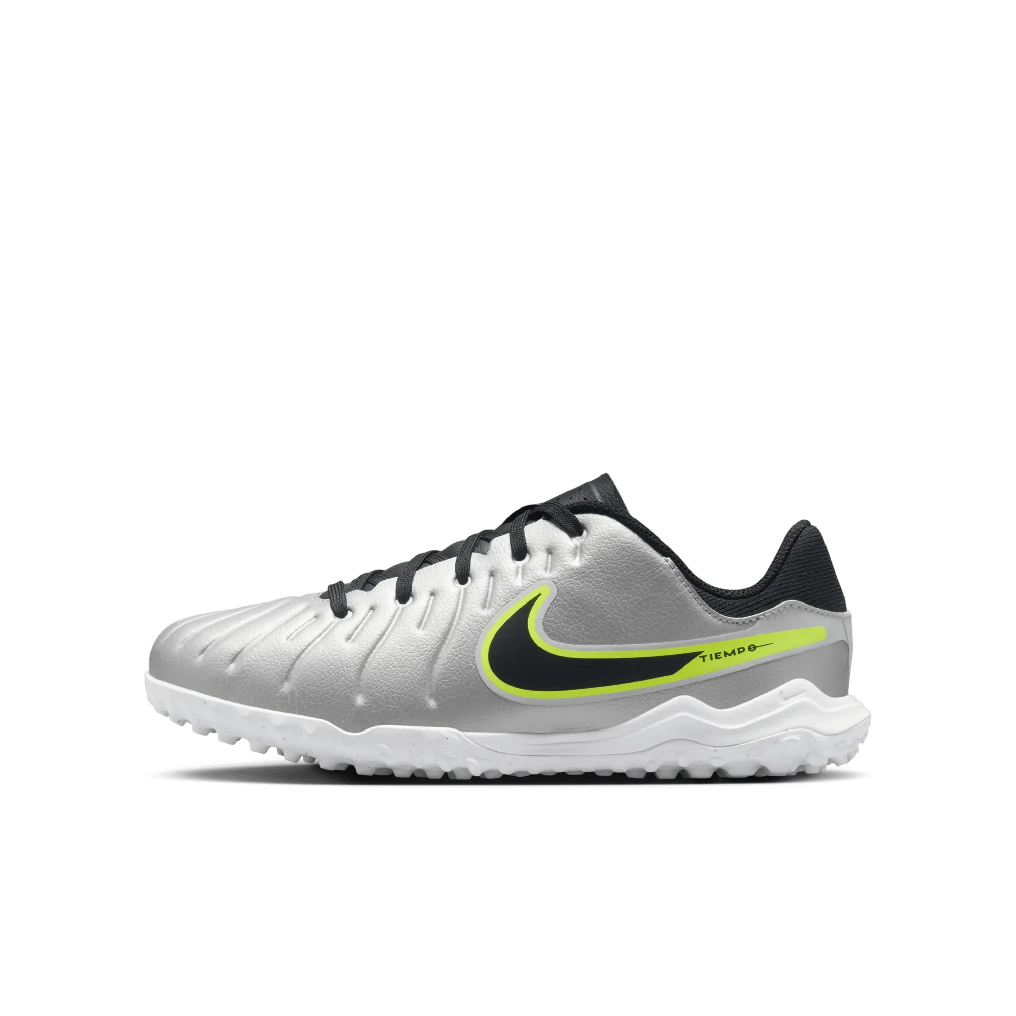 Nike Tiempo Legend 10 Academy Tf Mad Voltage - Metallic Silver/Black/Volt Kids - ['Silver']