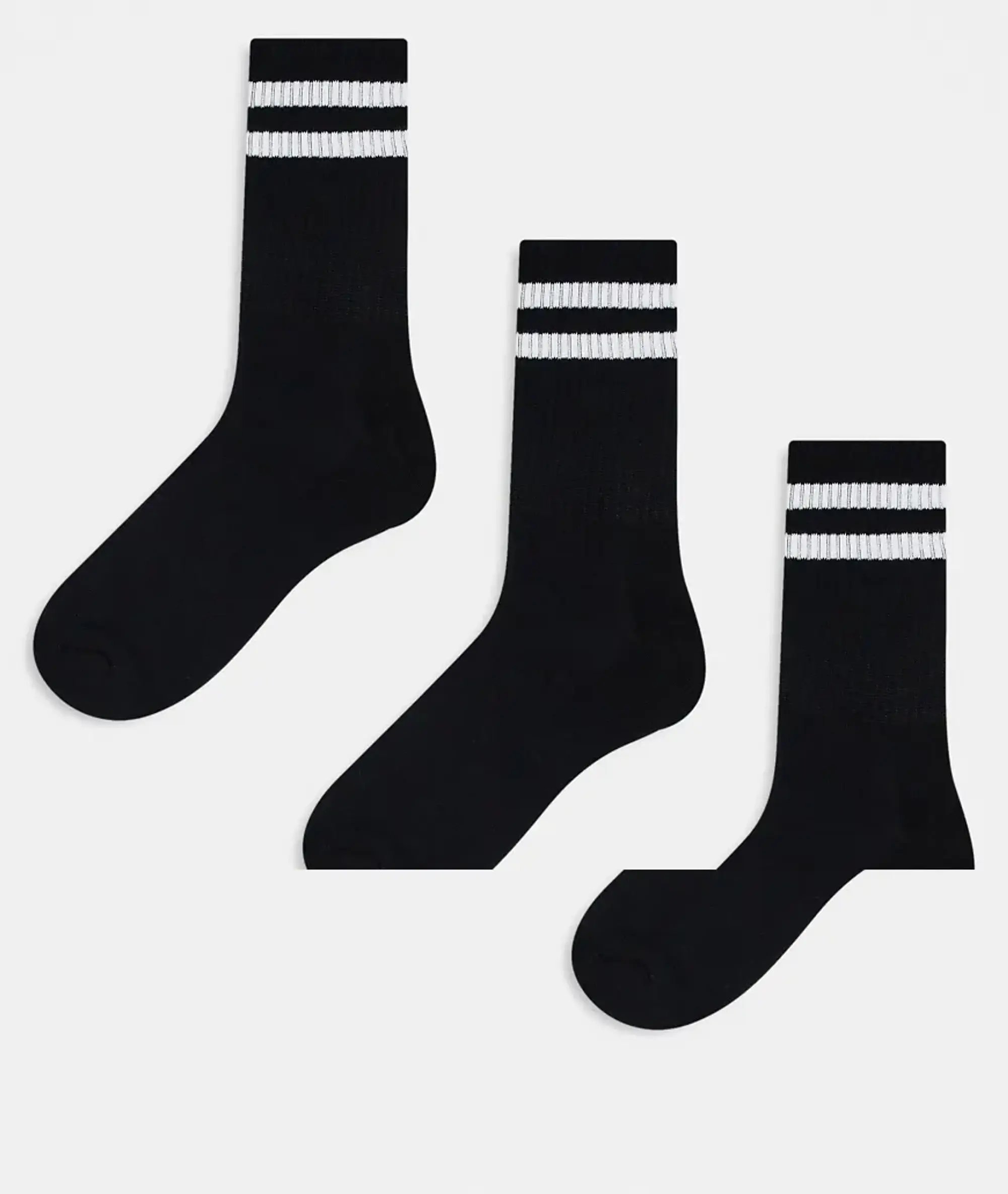 adidas New Look 3 Pack Stripe Sport Socks In White