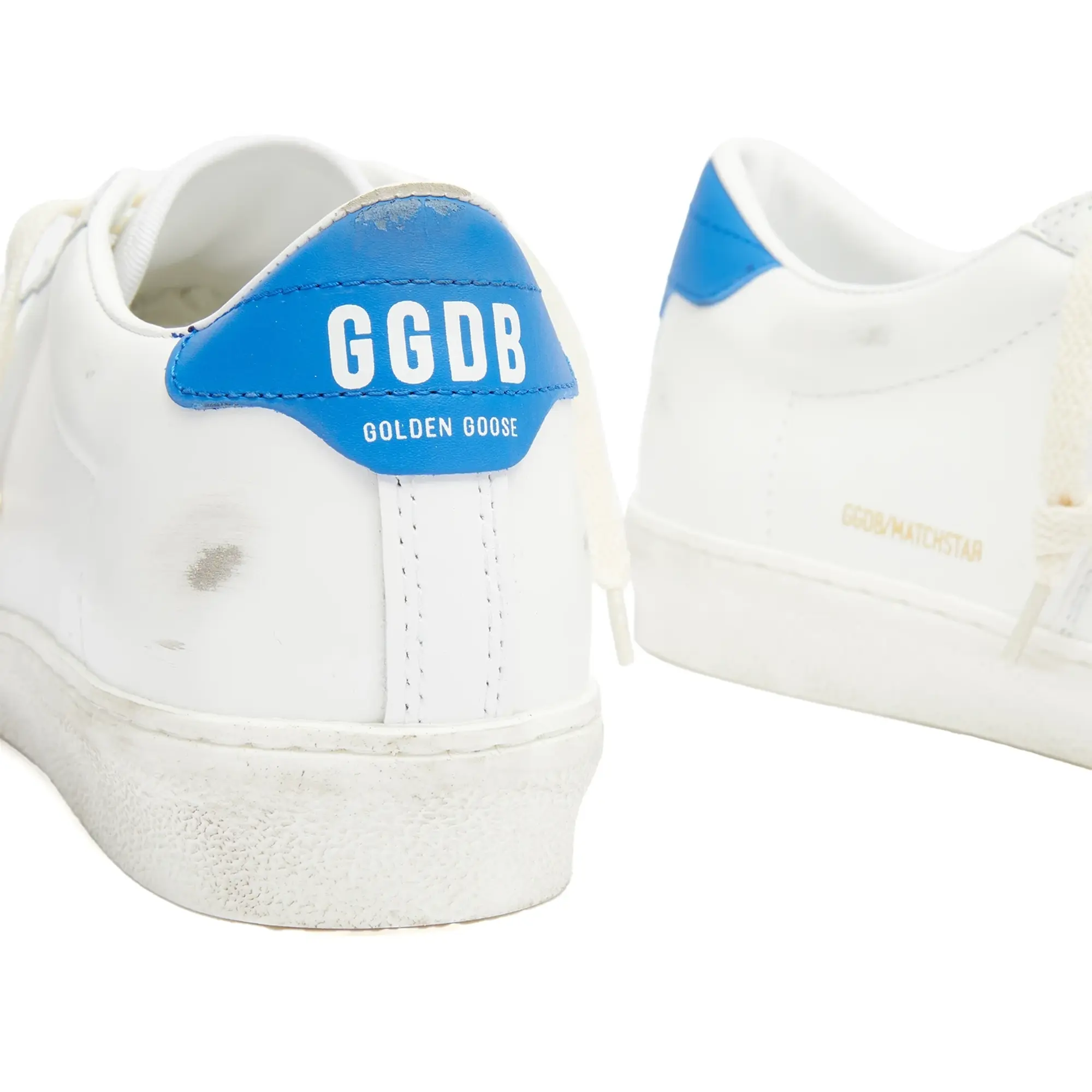 Golden Goose Men's Matchstar Leather Sneaker Optic White/Blue