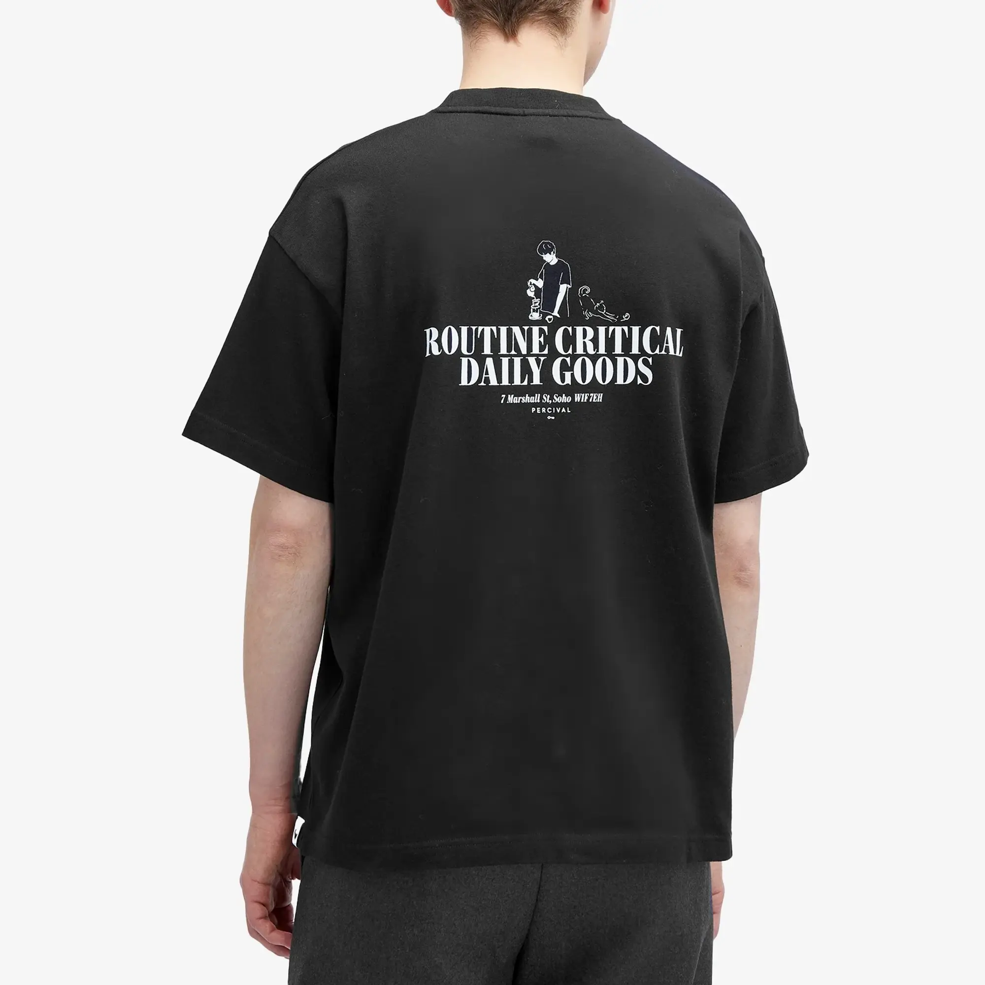Percival Men's Motvation Oversized Auxiliary T-Shirt Black