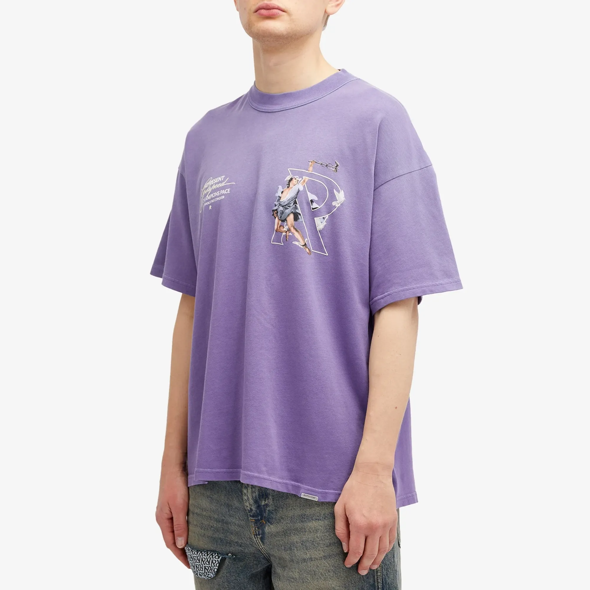 Represent Men's Hermes T-Shirt Purple | MLM4228-057 | FOOTY.COM