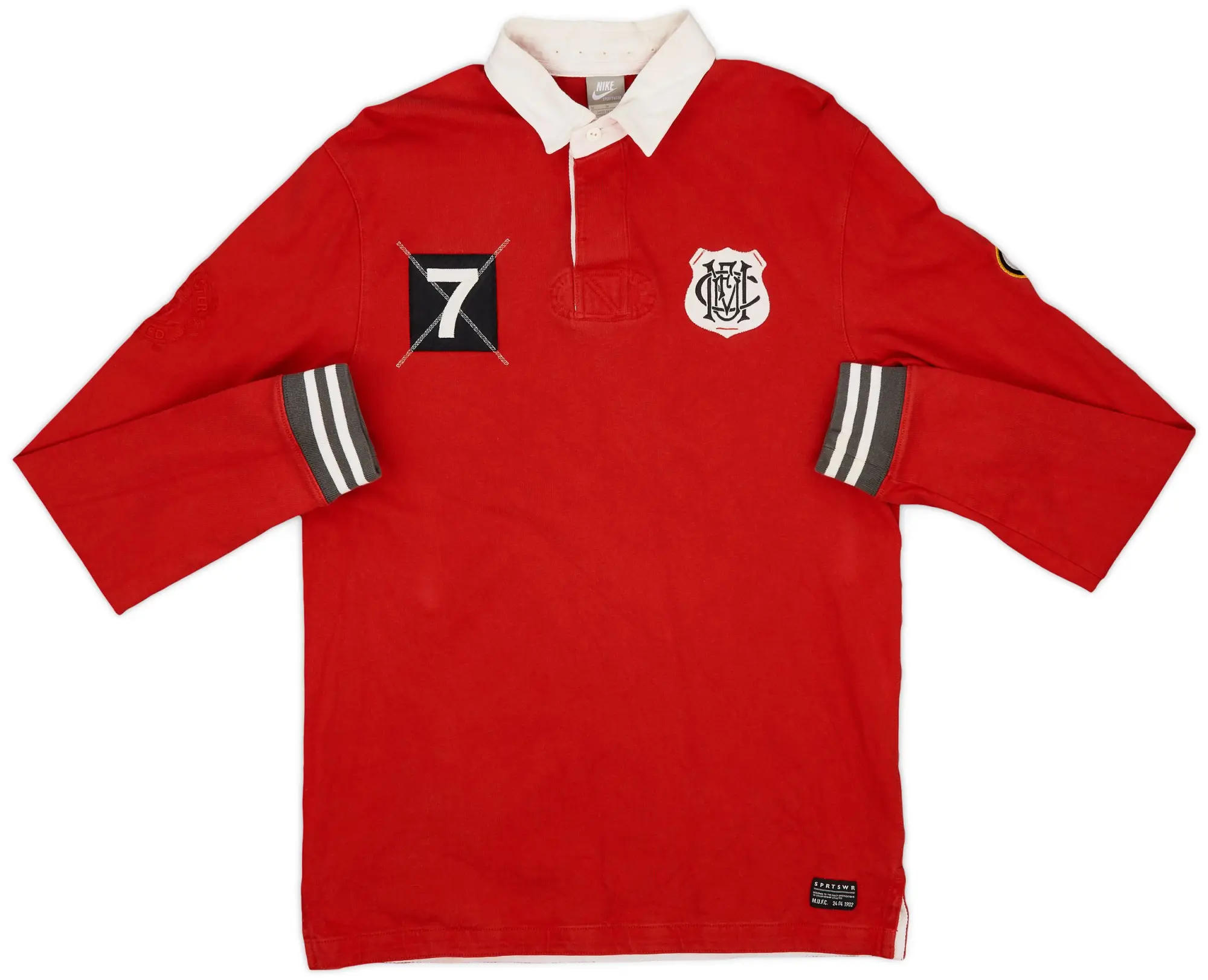 2013-14 Manchester United Nike Polo L/S Shirt #7 - 7/10 - (M)