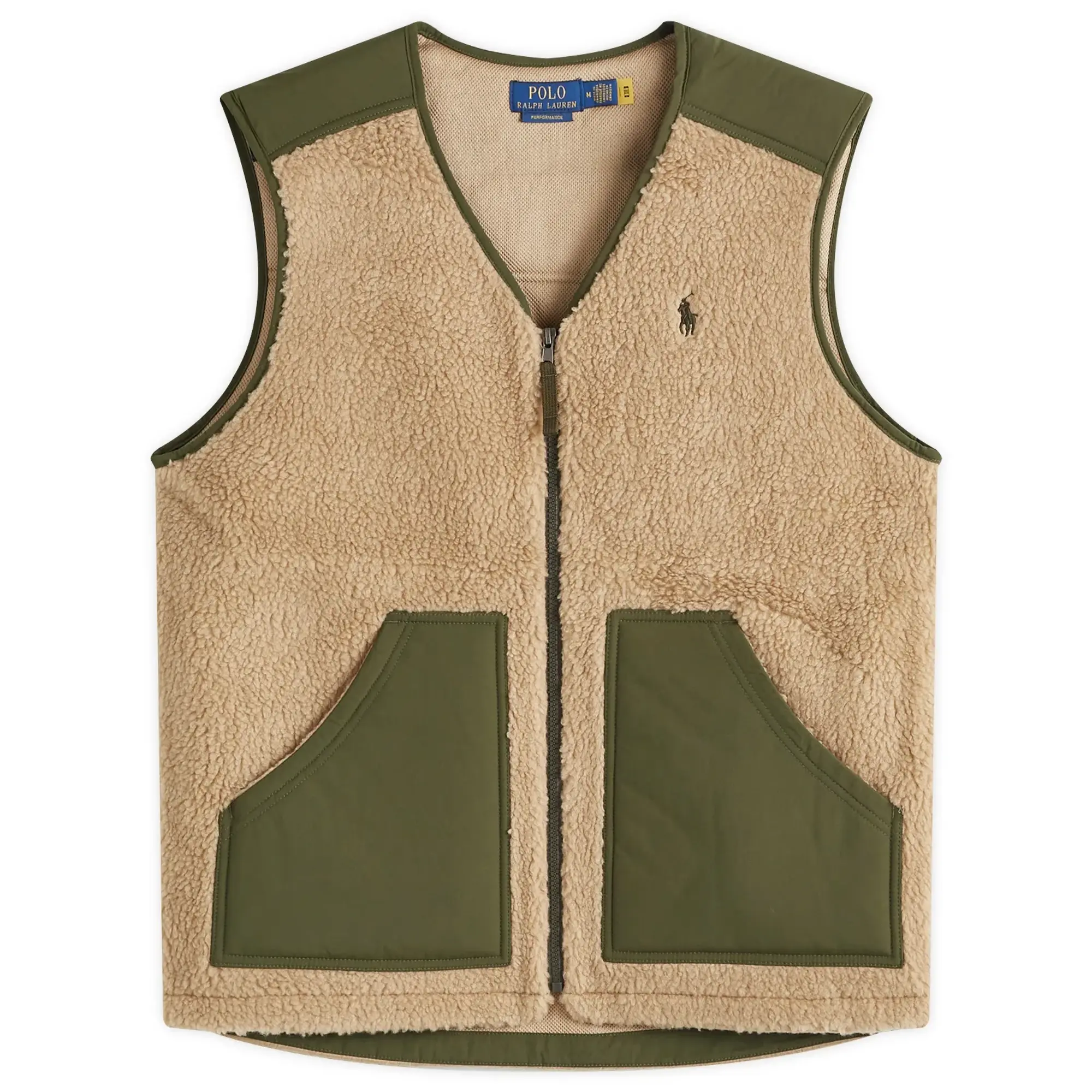 Polo Ralph Lauren Men's Zip Through Gilet Desert Khaki/Dark Loden