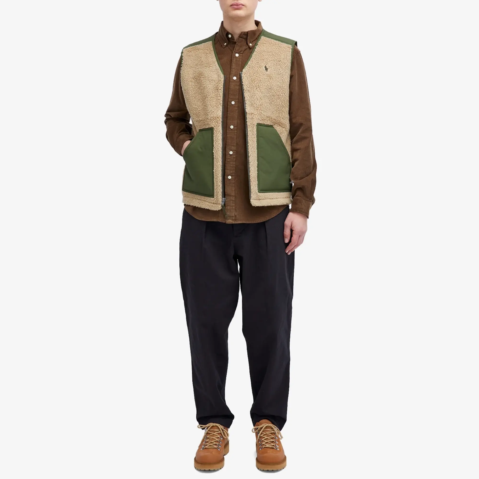 Polo Ralph Lauren Men's Zip Through Gilet Desert Khaki/Dark Loden