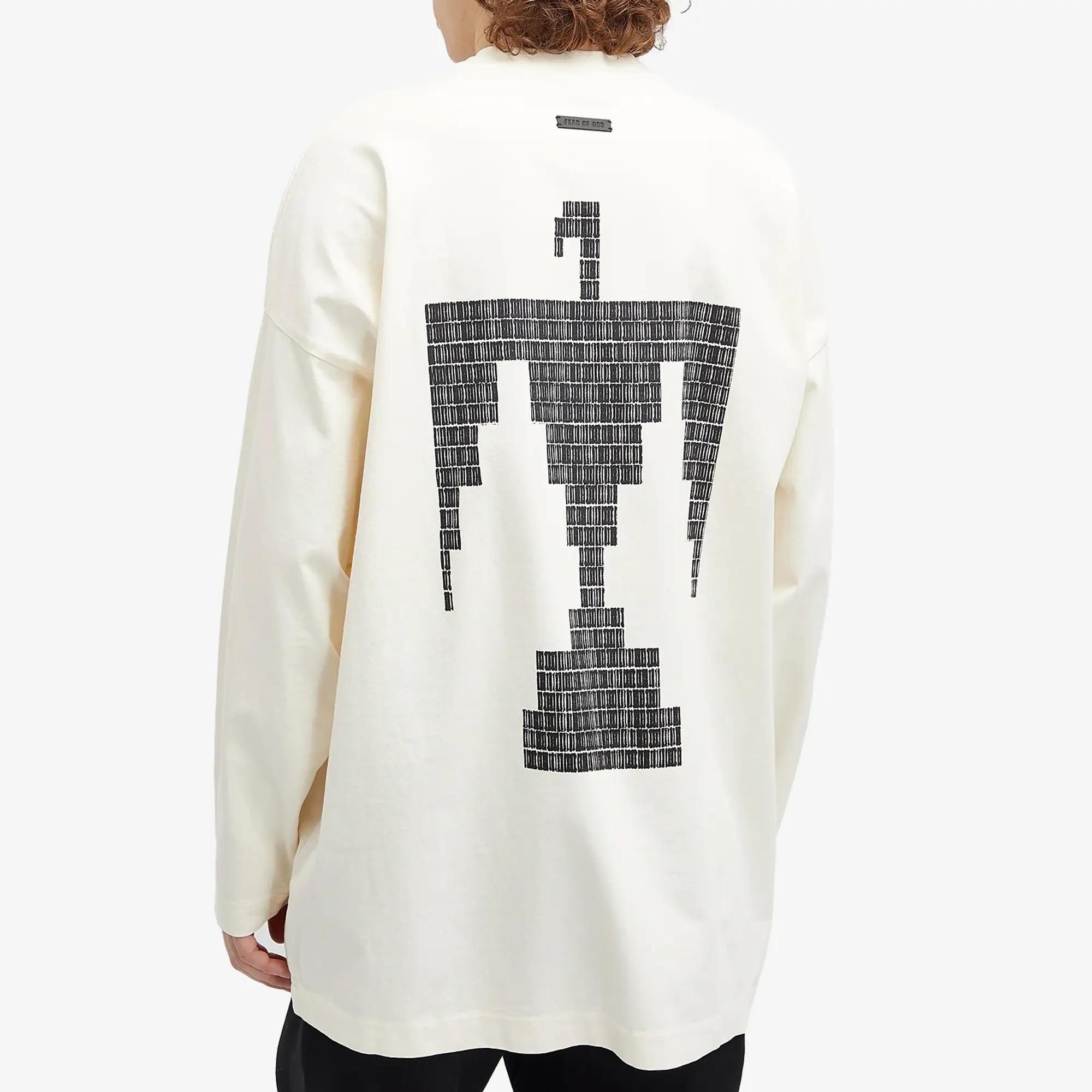 Fear of God Men's Long Sleeve Thunderbird Logo T-Shirt Cream