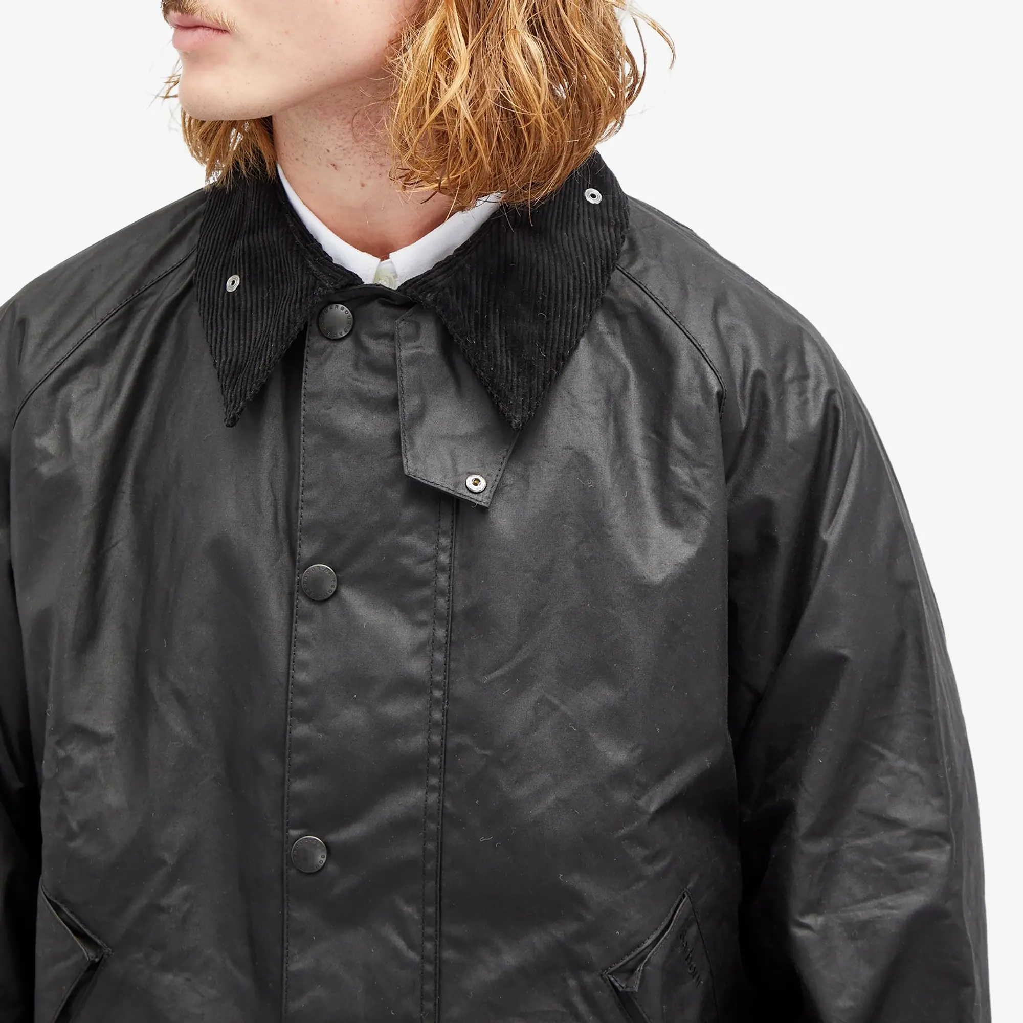 Barbour Men's OS Transport Wax Jacket Black