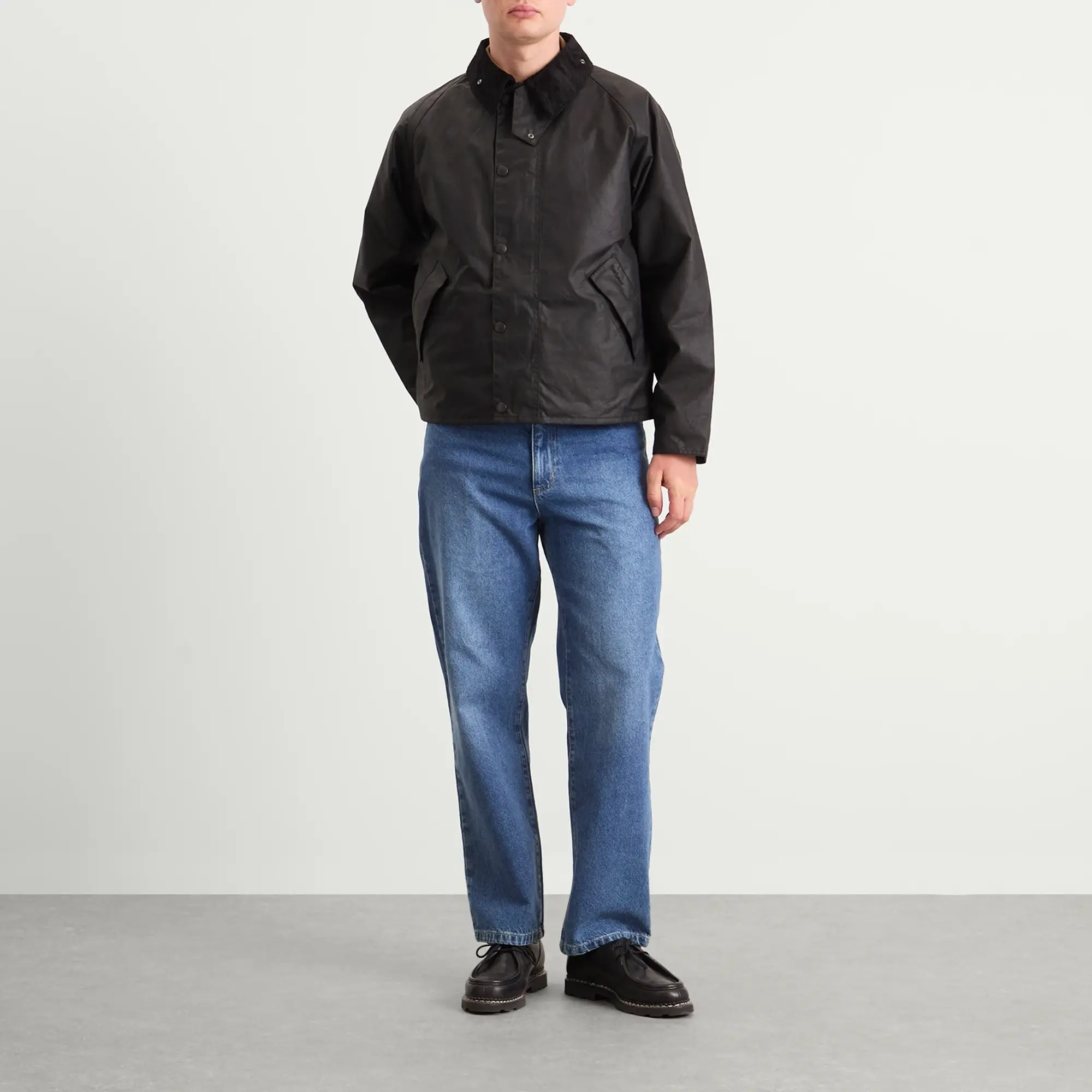 Barbour Men's OS Transport Wax Jacket Black