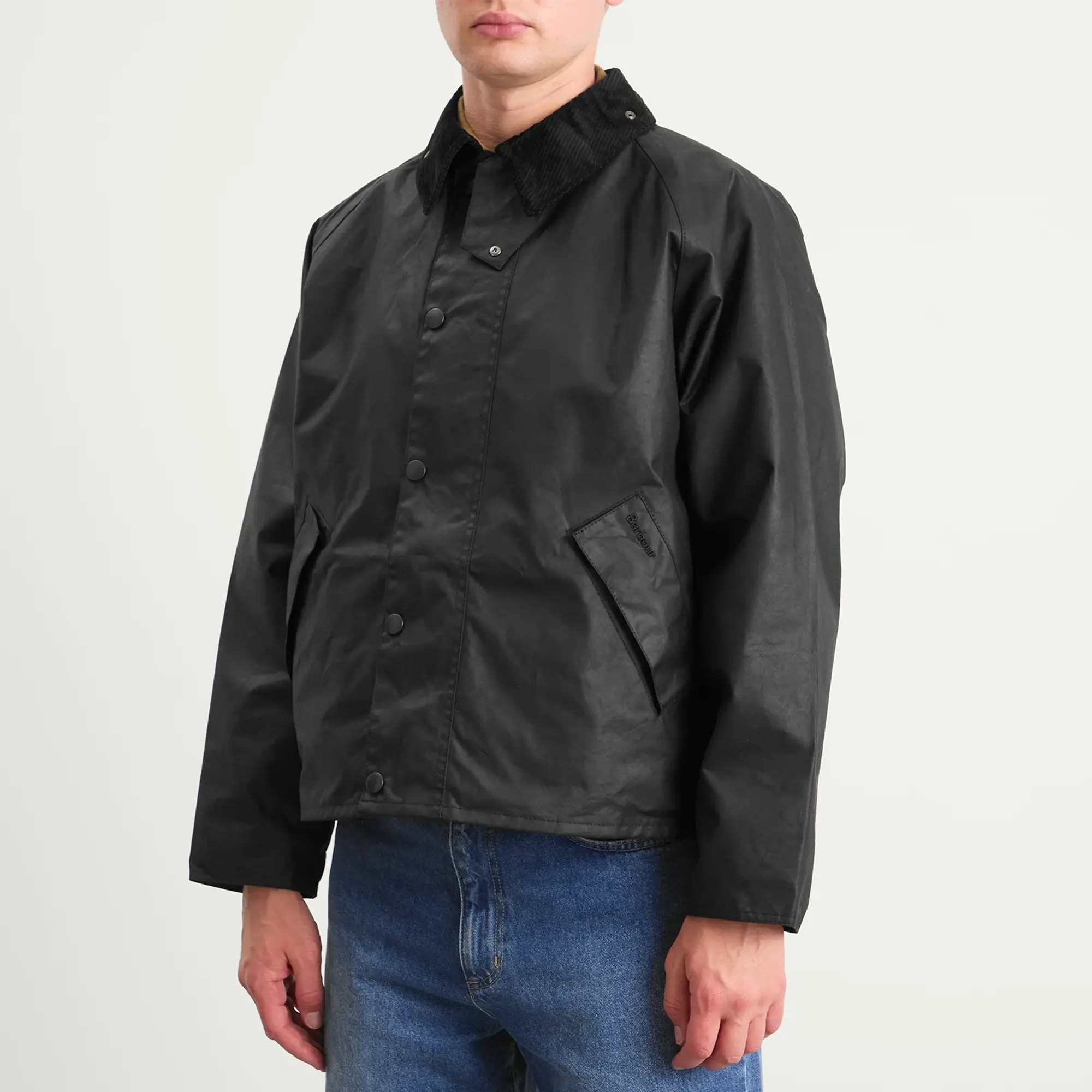 Barbour Men's OS Transport Wax Jacket Black
