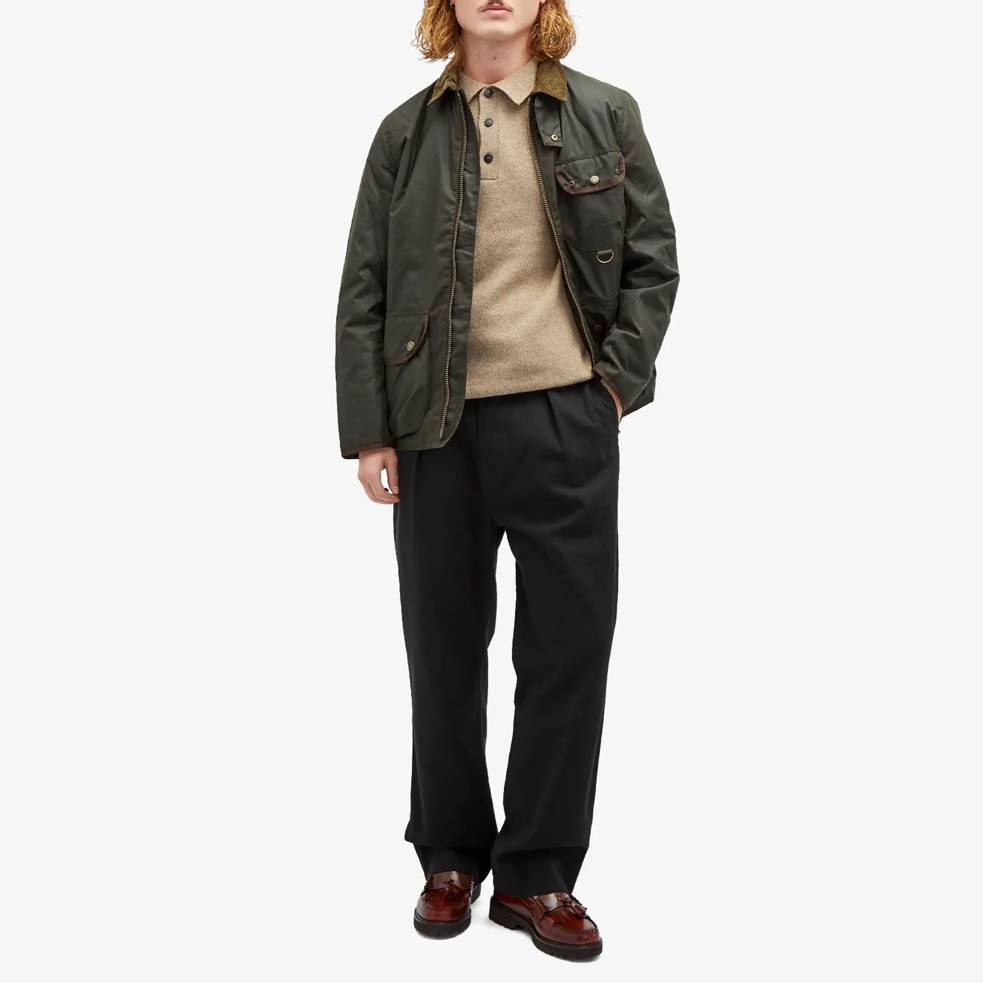 Barbour Men's Angler Wax Jacket Fern