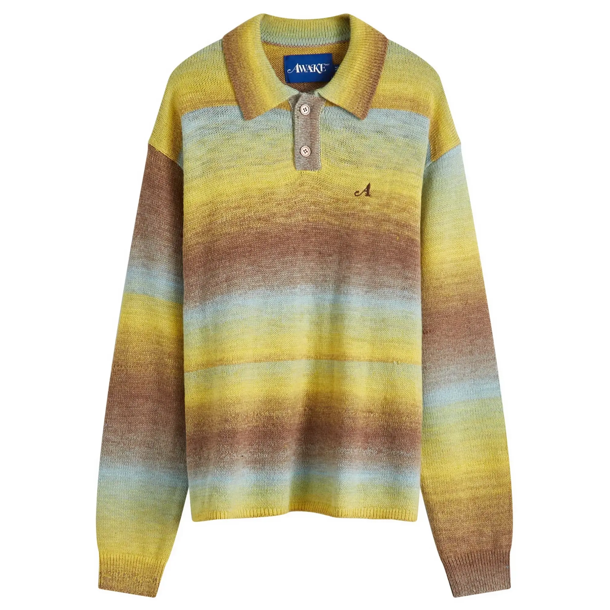 Awake NY Men's Ombre Polo Jumper Multi