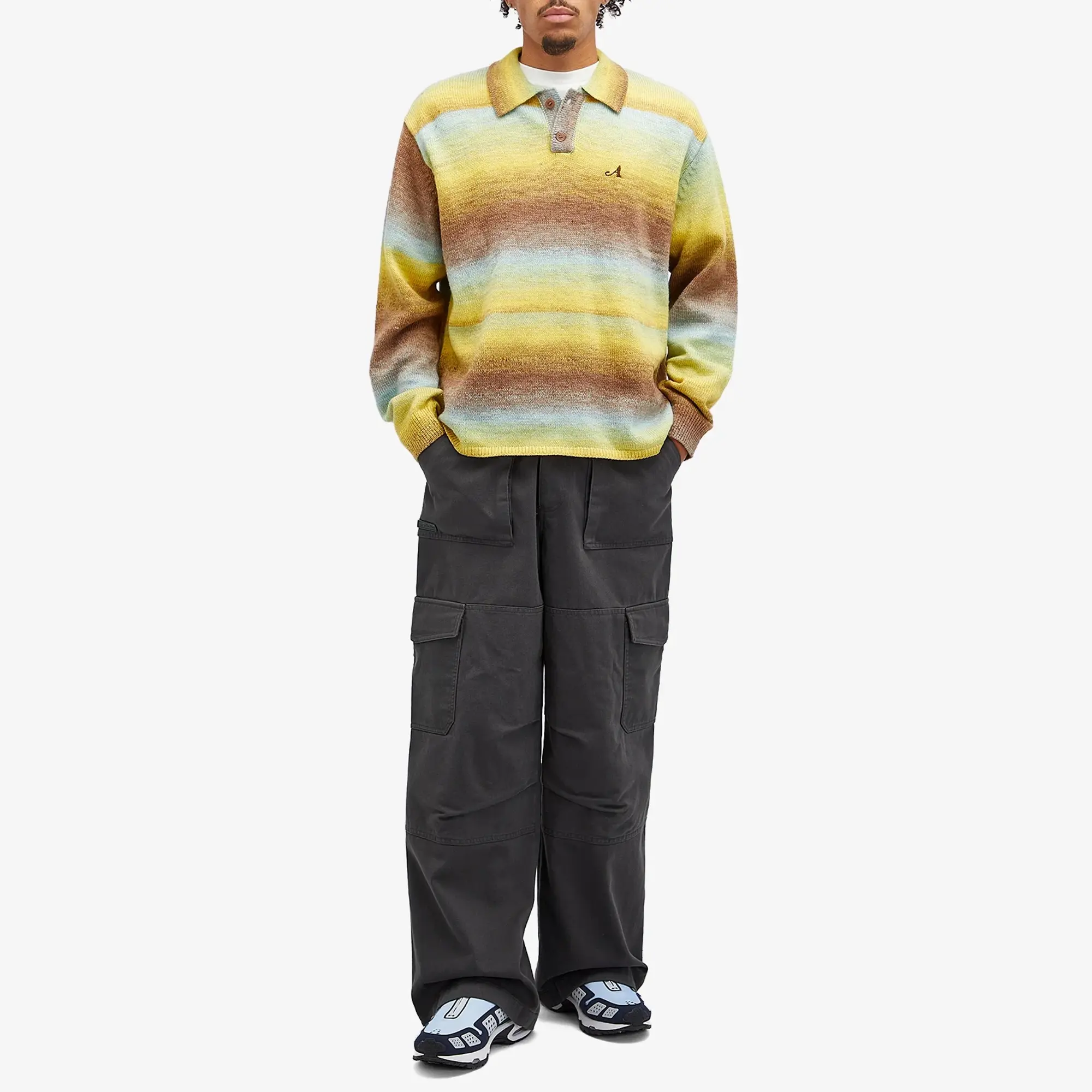Awake NY Men's Ombre Polo Jumper Multi