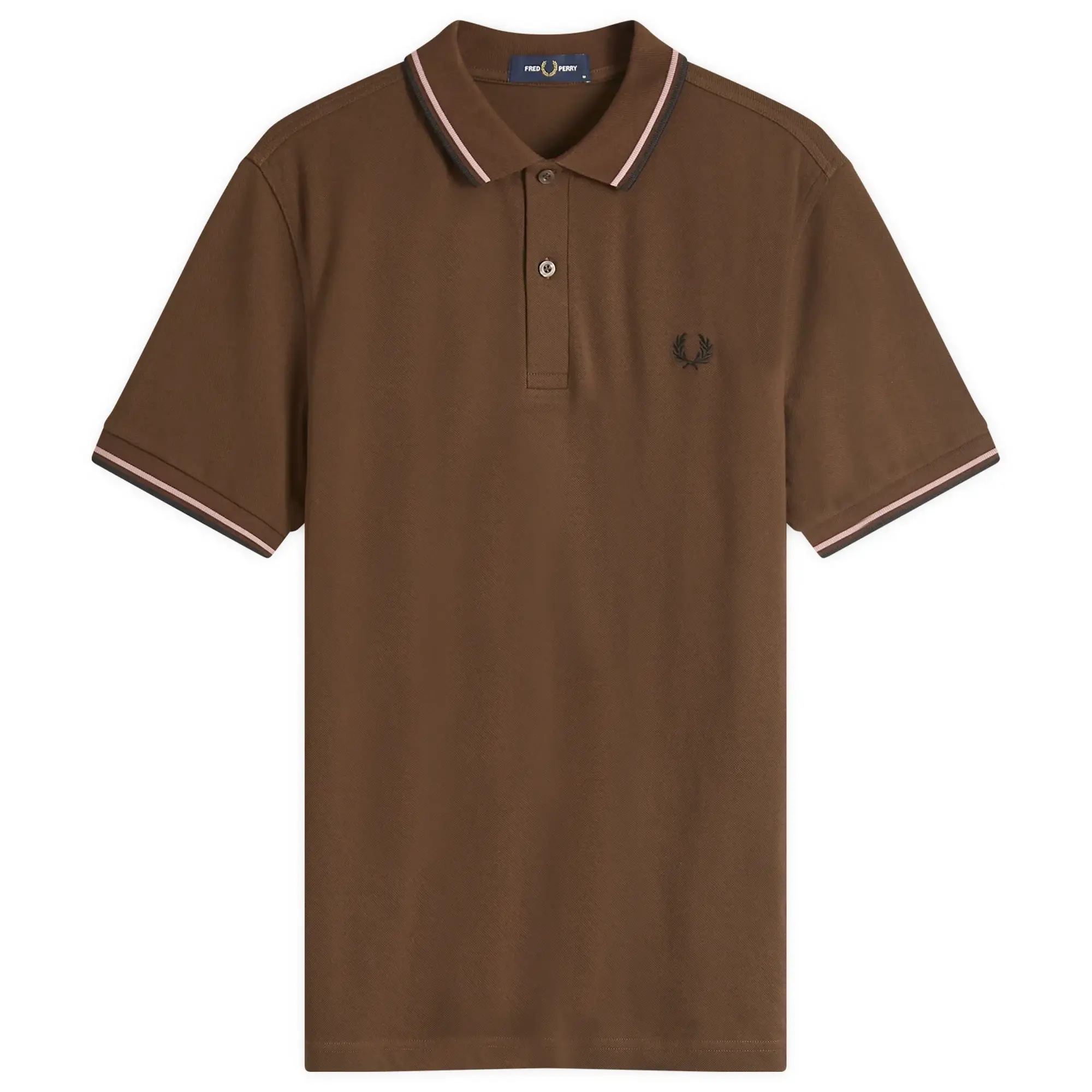 Fred Perry Twin Tipped Polo Shirt In Chocolate Brown