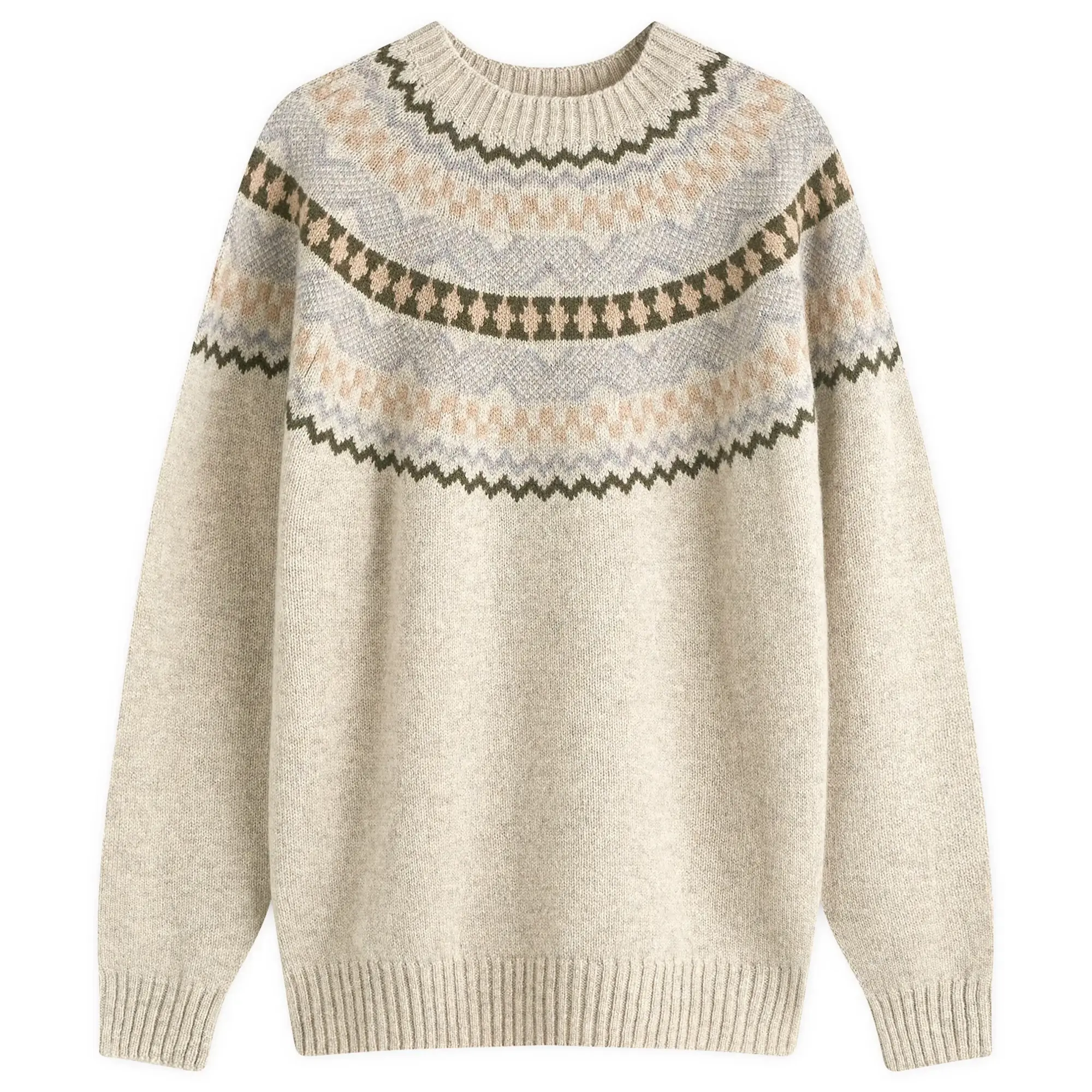 Country Of Origin Men's Soho Fairisle Knit Jumper Biscuit
