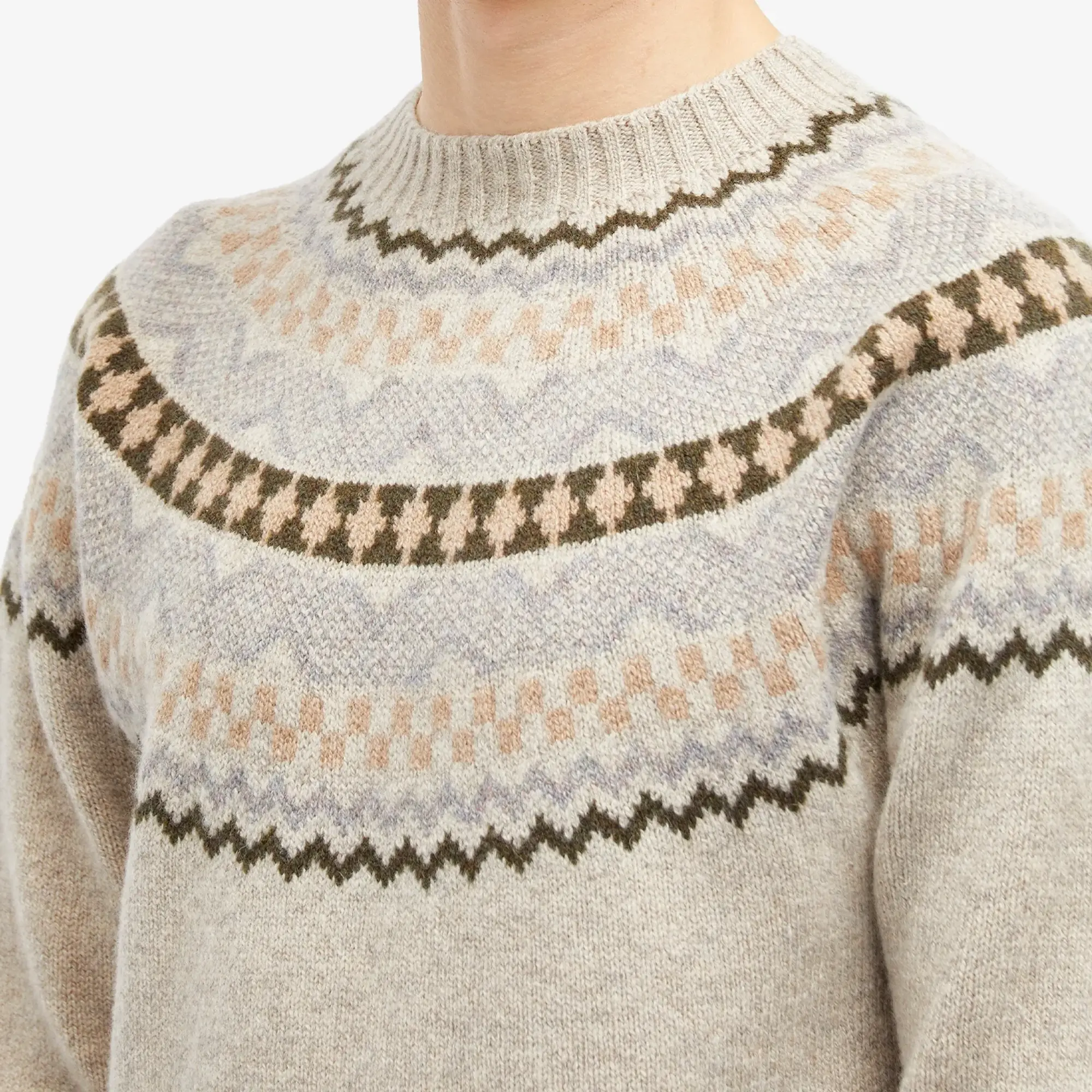 Country Of Origin Men's Soho Fairisle Knit Jumper Biscuit