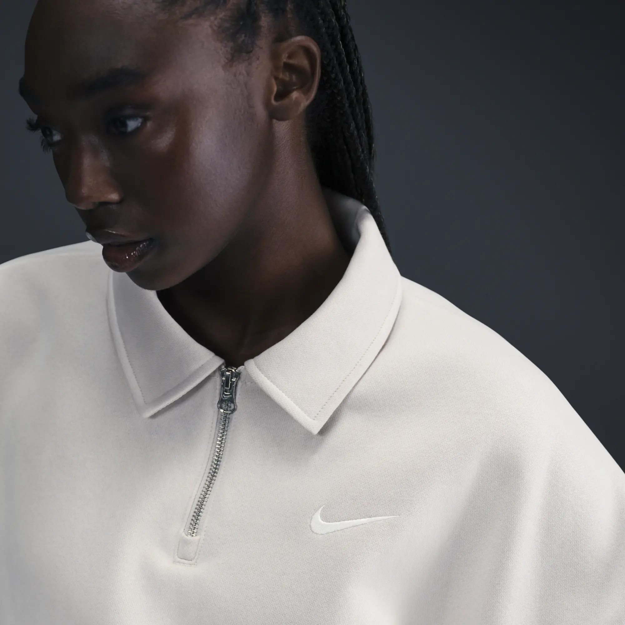 Nike Phoenix Fleece Oversized 1/4 In Beige-Neutral