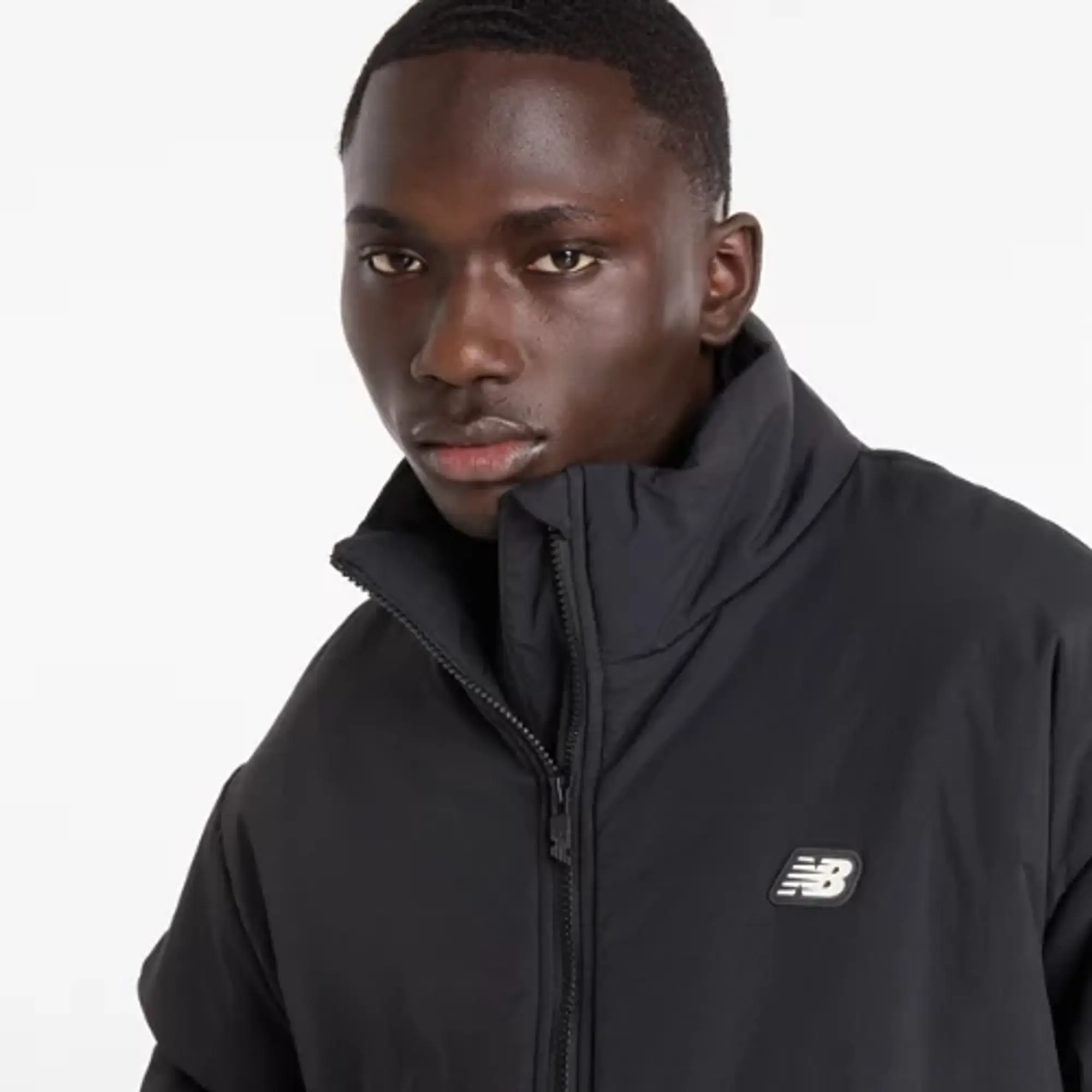 New Balance Men's All Day Puffer Jacket in Black Polywoven