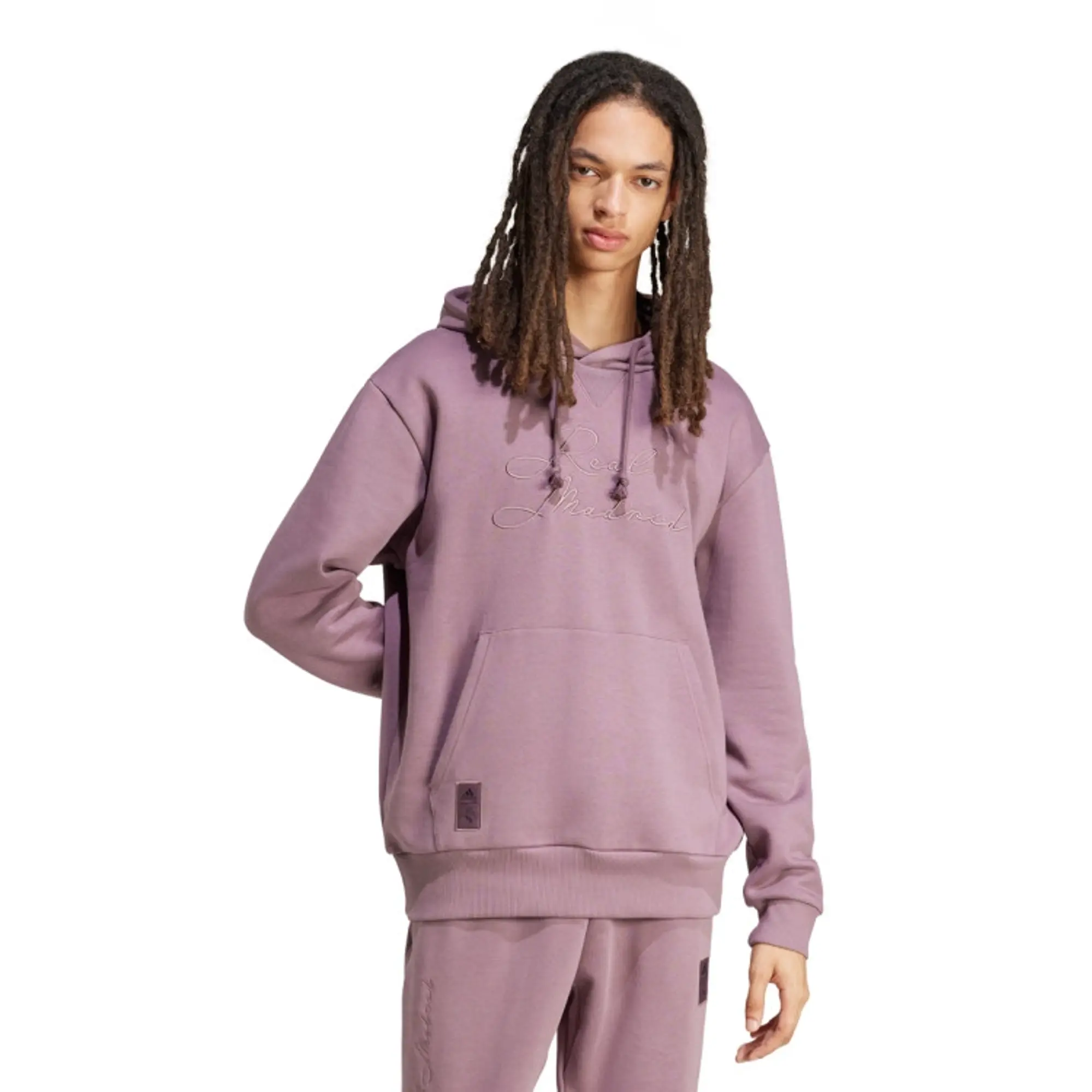 Real Madrid Seasonal Hoody (Shadow Fig) 2024-2025 Men's Pink Polyester Made By: Adidas