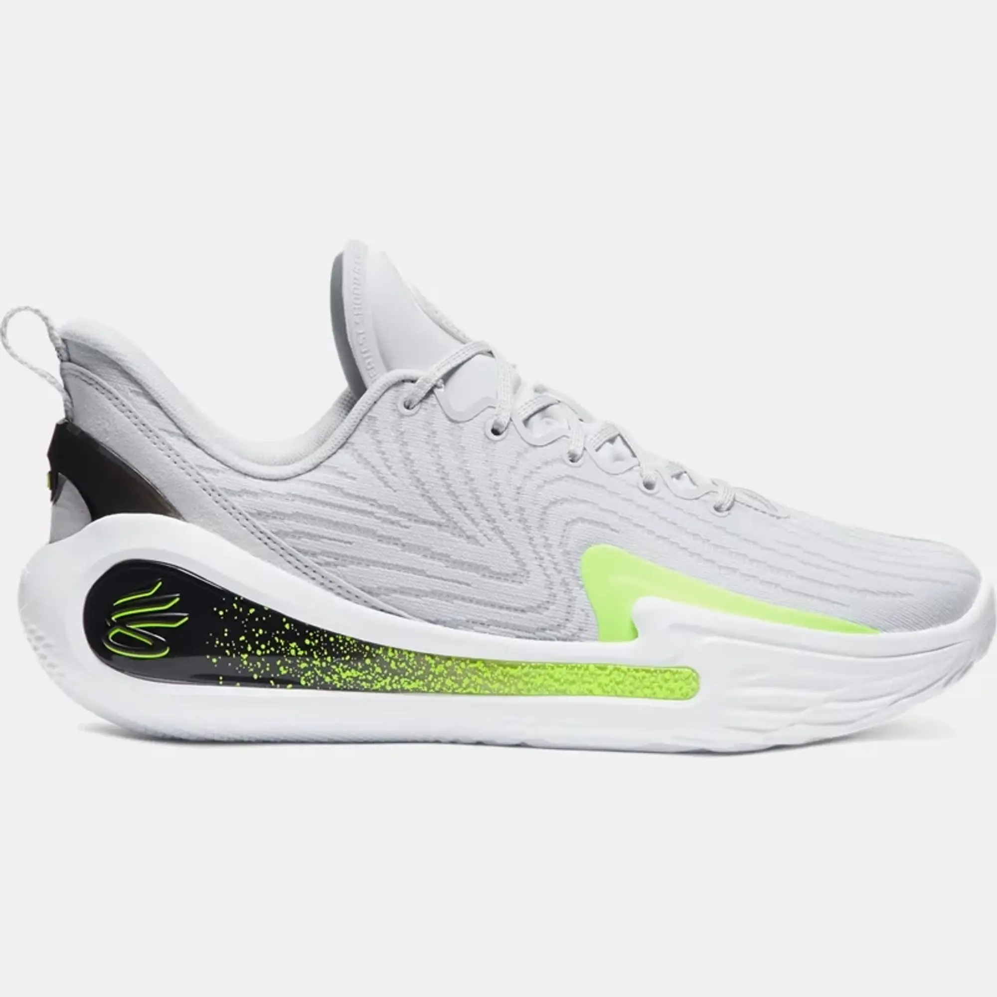 Under Armour Unisex Curry 12 'Gravity' Basketball Shoes Halo Gray / Black / High Vis Yellow 8
