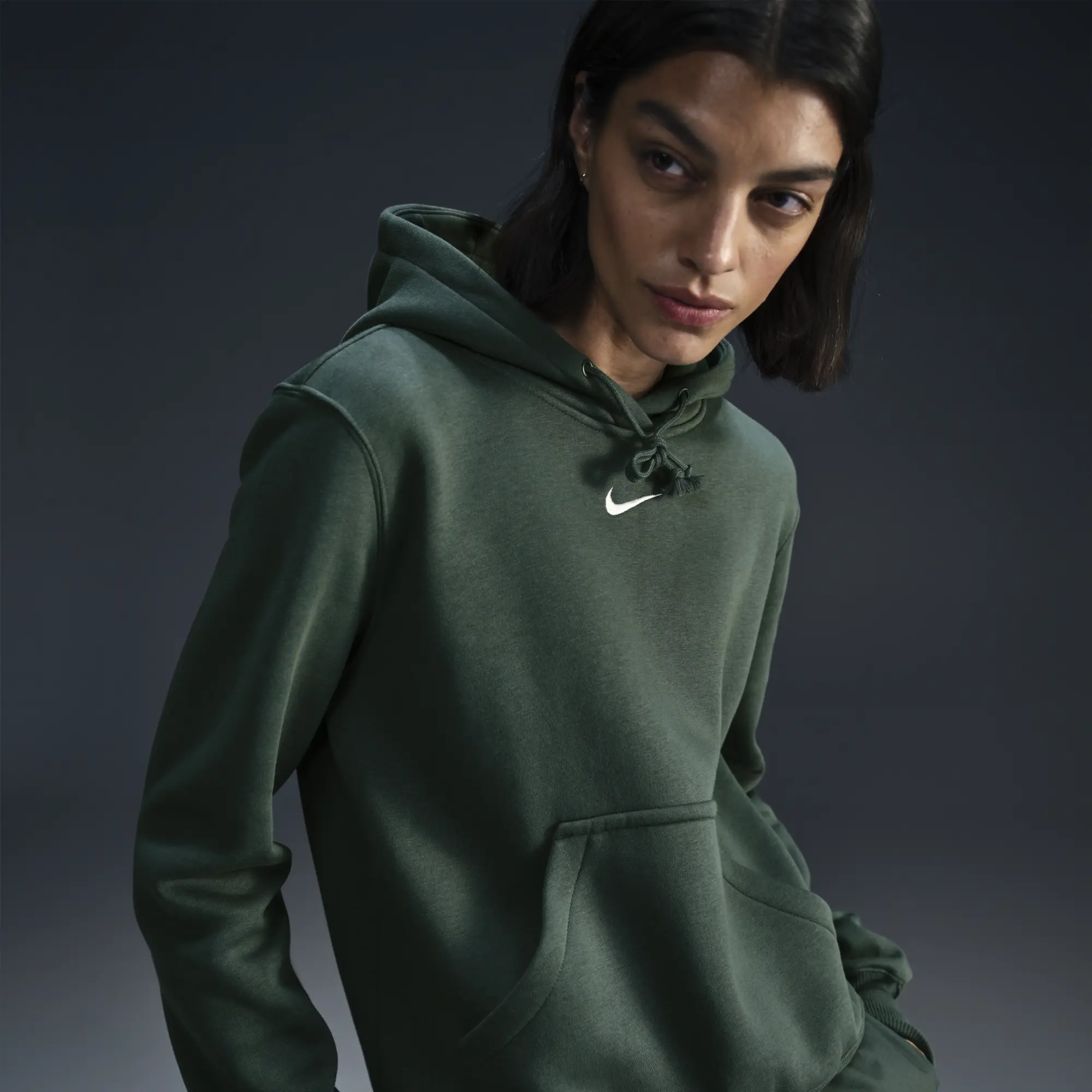 Nike Sportswear Phoenix Fleece Women's Pullover Hoodie - Green - Cotton/Polyester