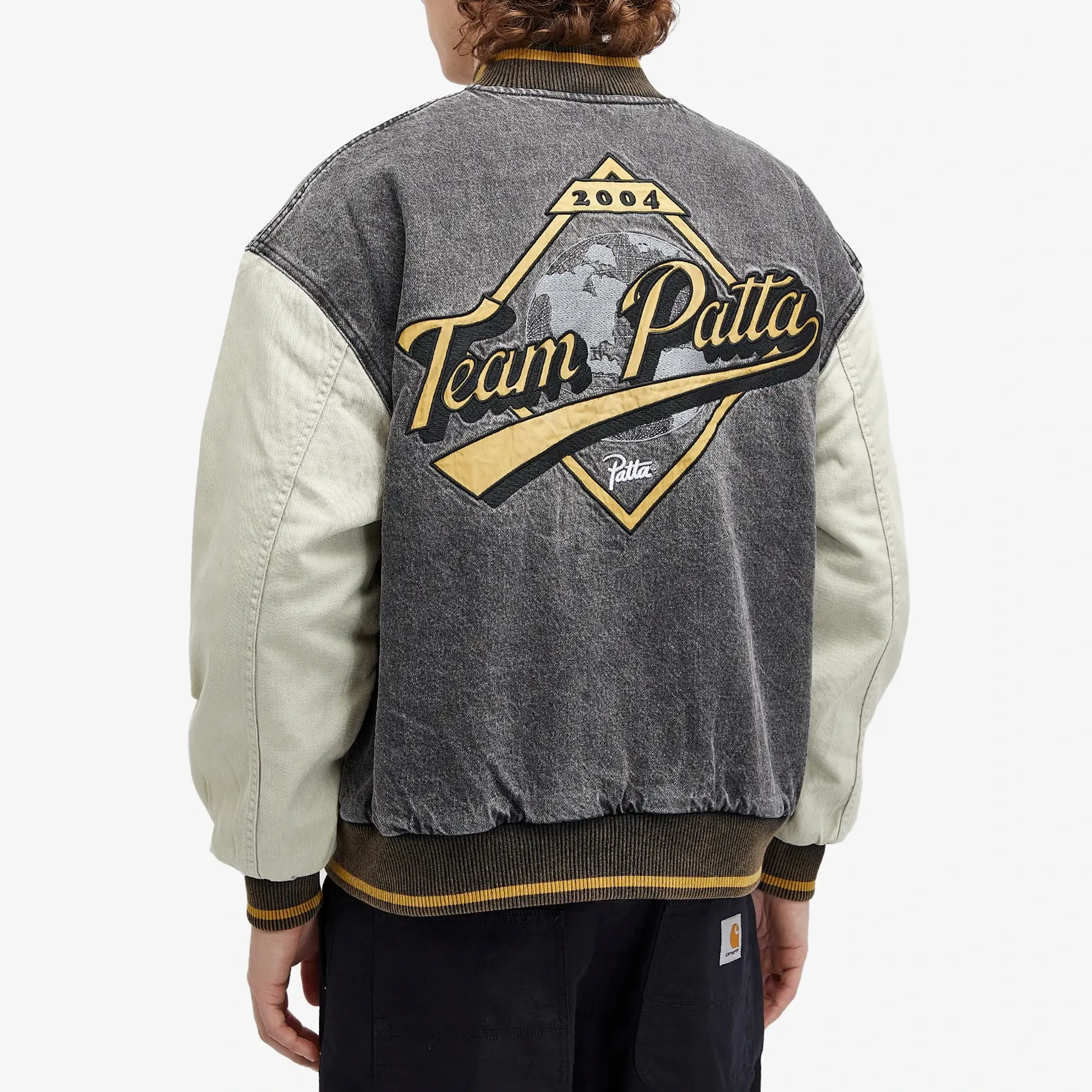 Patta Men's Homerun Denim Varsity Jacket Black