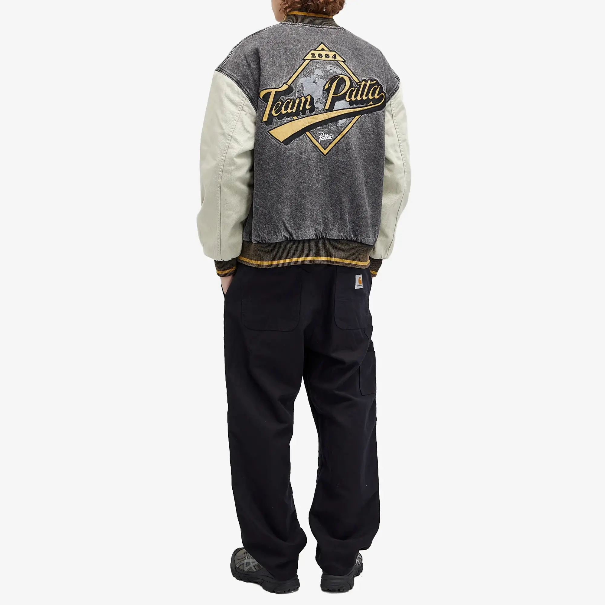 Patta Men's Homerun Denim Varsity Jacket Black