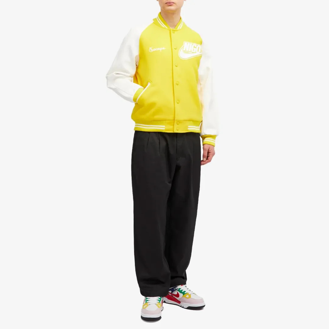 Nike x Nigo Varsity Jacket Yellow/White | FV5670-735 | FOOTY.COM