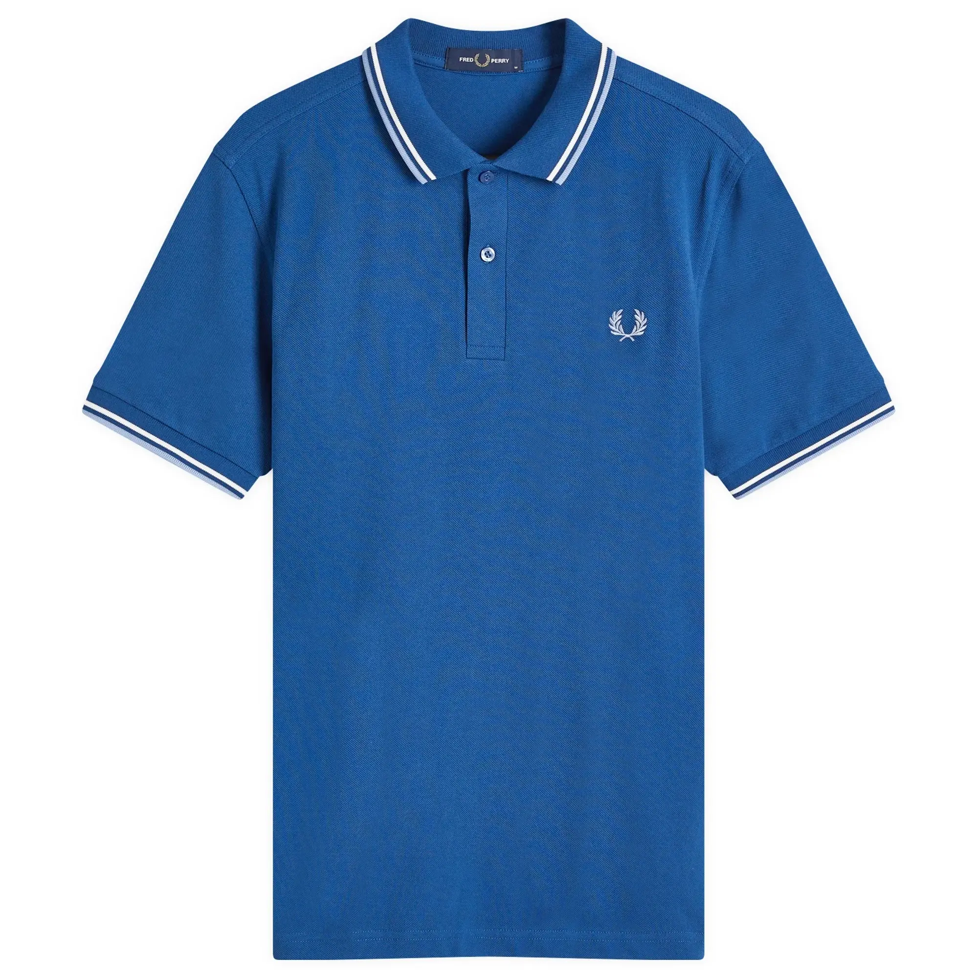 Fred Perry Men's Twin Tipped Polo Shaded Cobalt/Snow White/Light Smoke