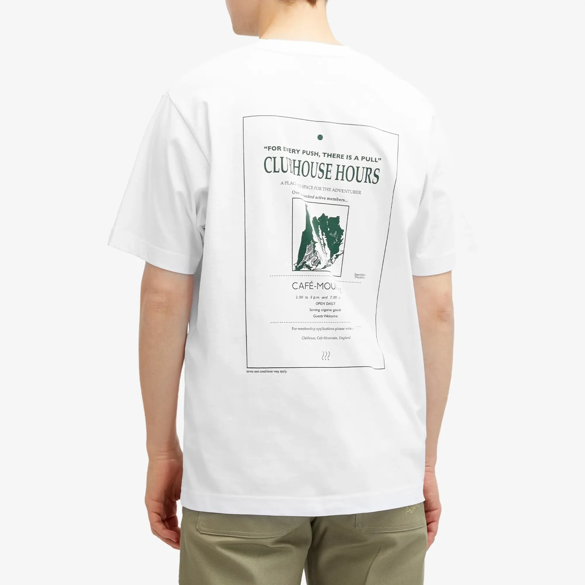 Café Mountain Men's Clubhouse T-Shirt Natural/Green