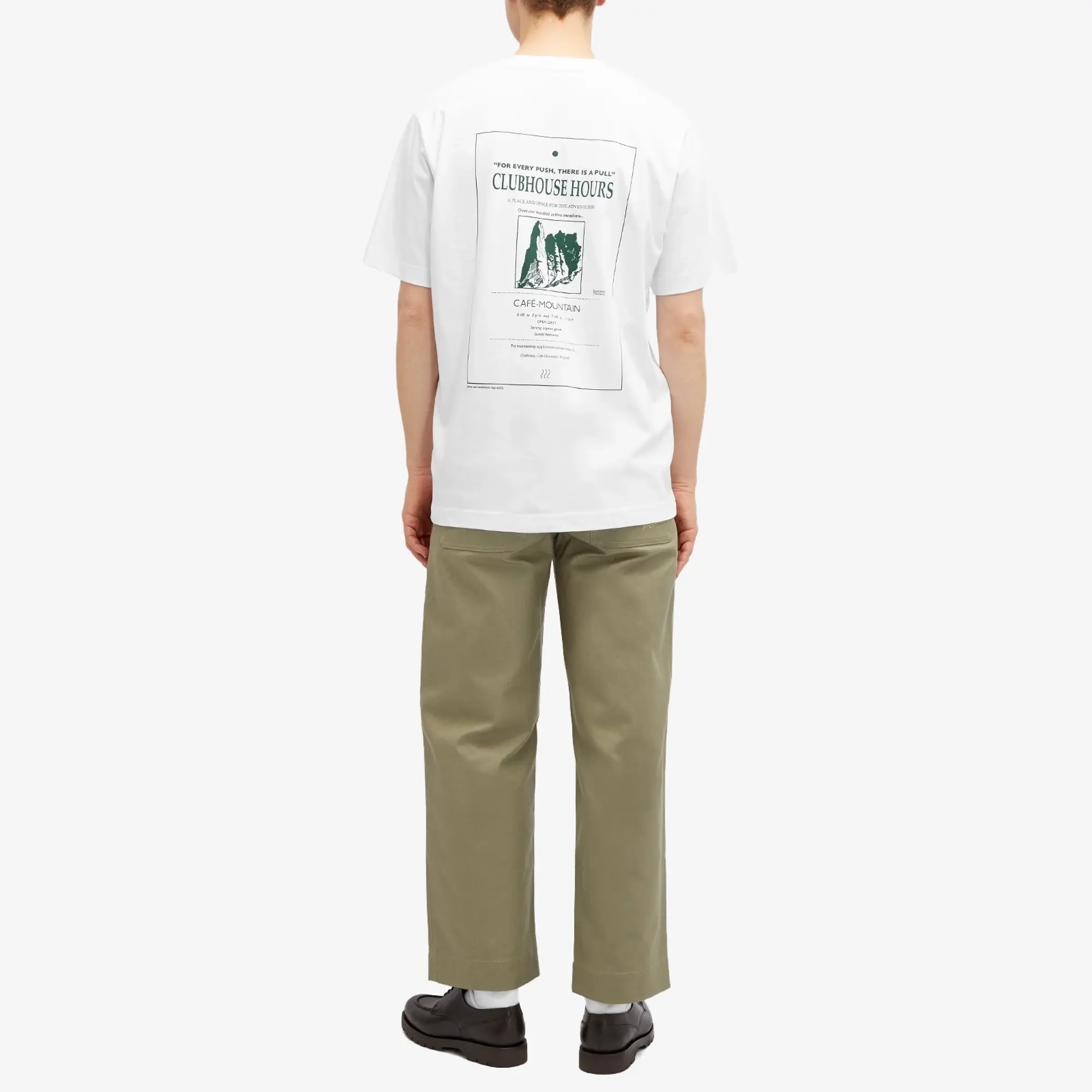 Café Mountain Men's Clubhouse T-Shirt Natural/Green