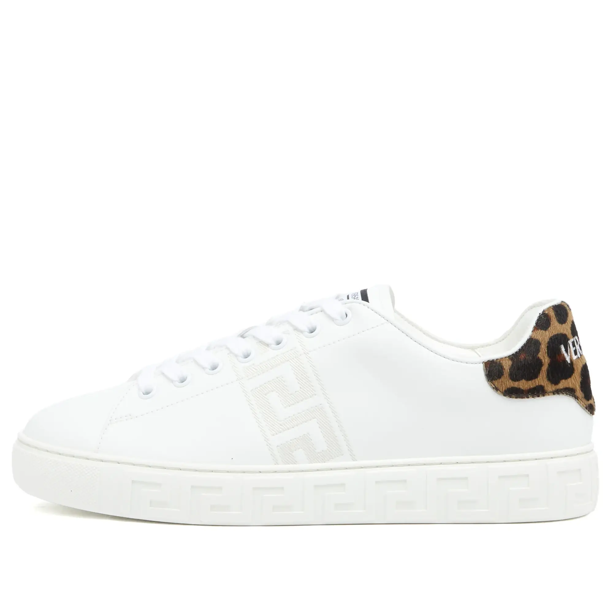 Versace Women's Sneaker White/Brown Spotted