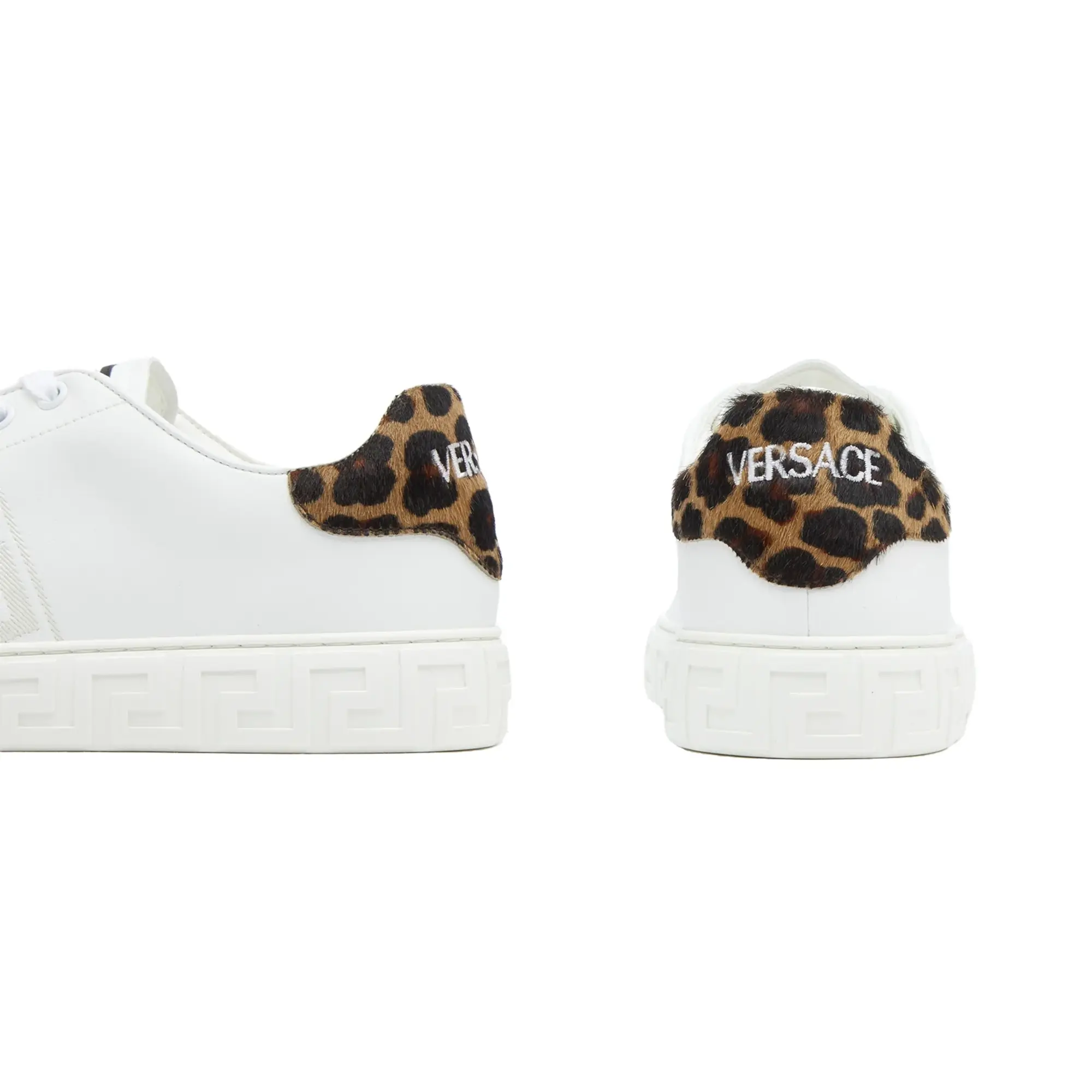 Versace Women's Sneaker White/Brown Spotted